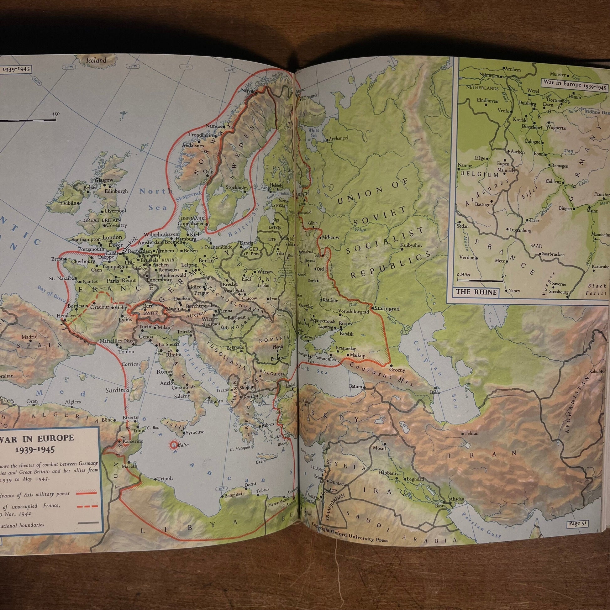 Second Printing - Atlas of European History by Edward Whiting Fox (1958) Vintage Hardcover Book