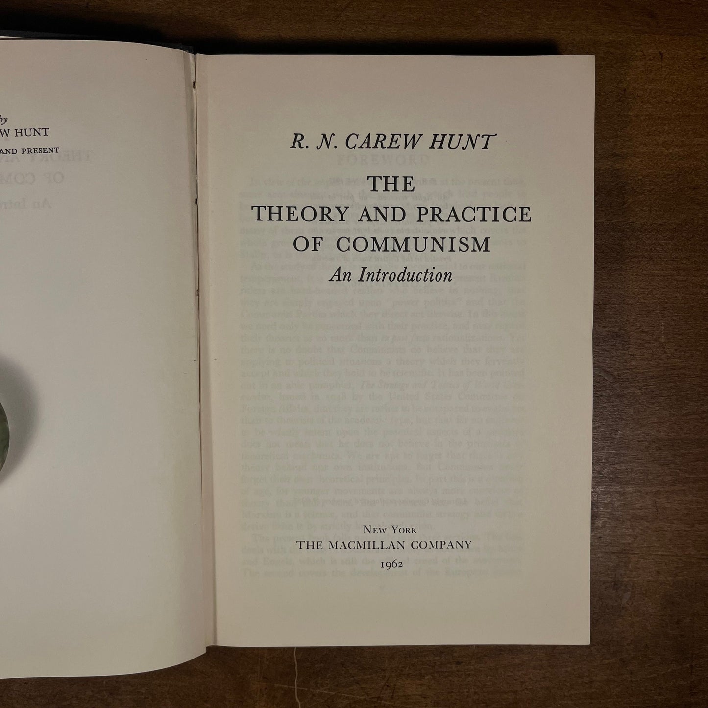 The Theory and Practice of Communism: An Introduction by R. N. Carew Hunt (1962) Vintage Hardcover Book