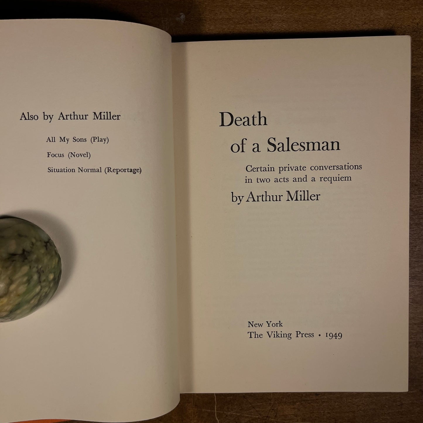 Death of a Salesman by Arthur Miller (1949) Vintage Hardcover Book