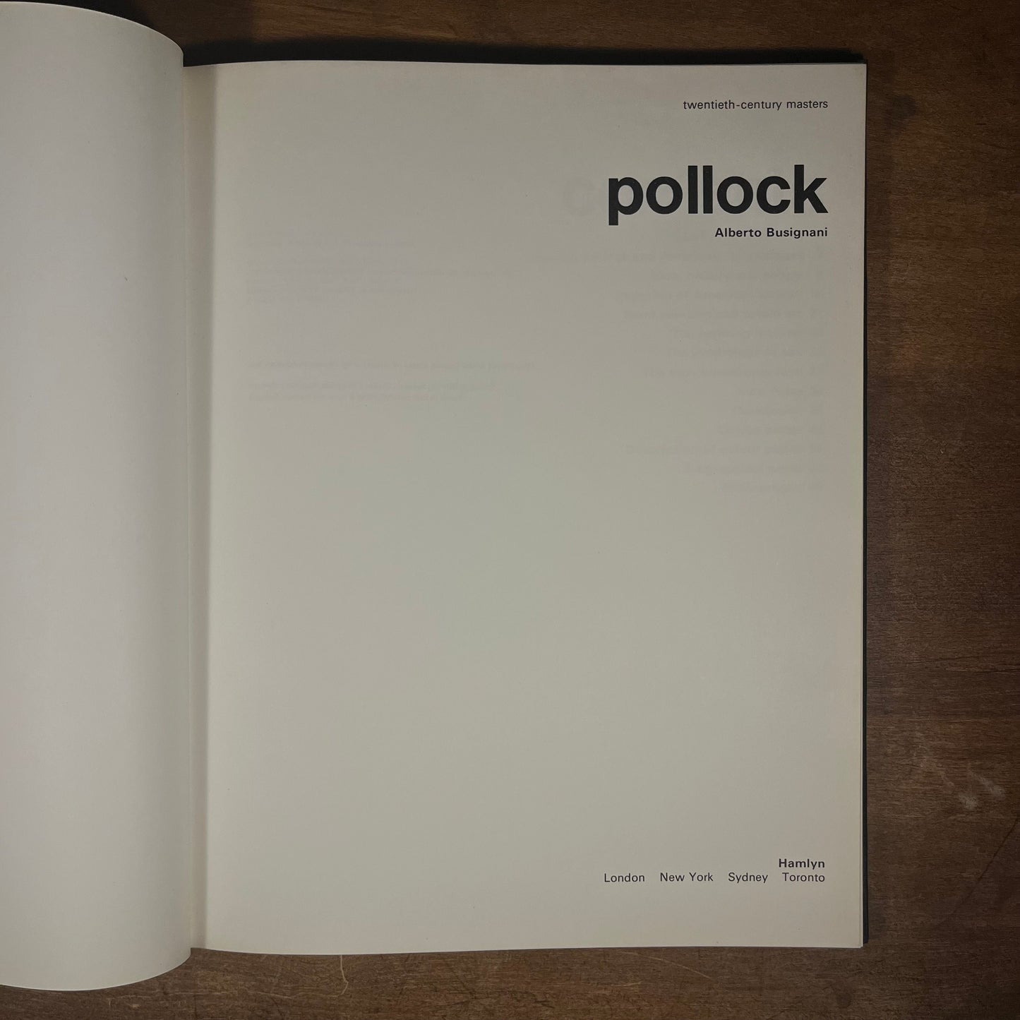 Pollock by Alberto Busignani (1971) Vintage Hardcover Book