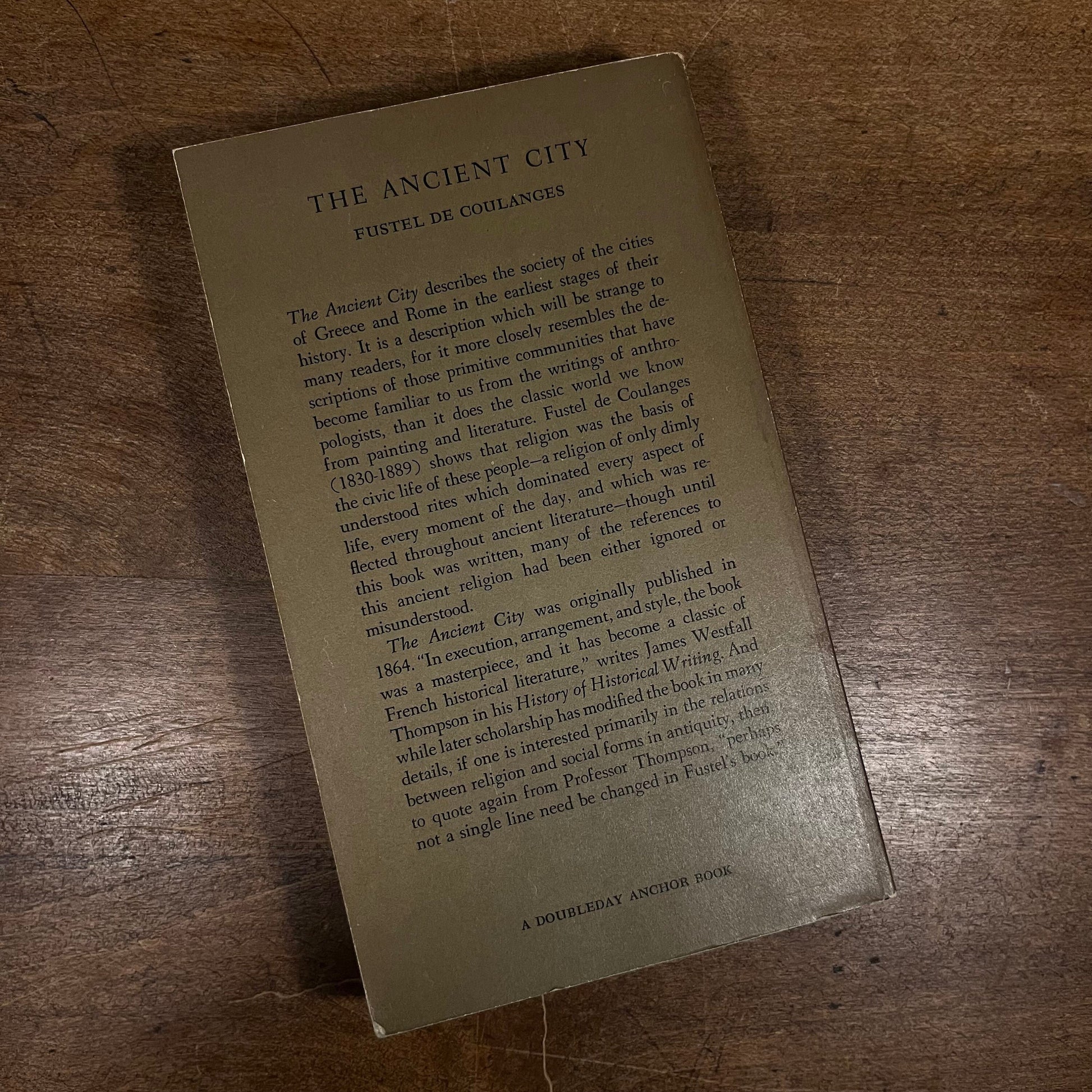 The Ancient City: A Study on the Religion, Laws, and Institutions of Greece and Rome by N. Denis and F. de Coulanges (1953) Paperback Book