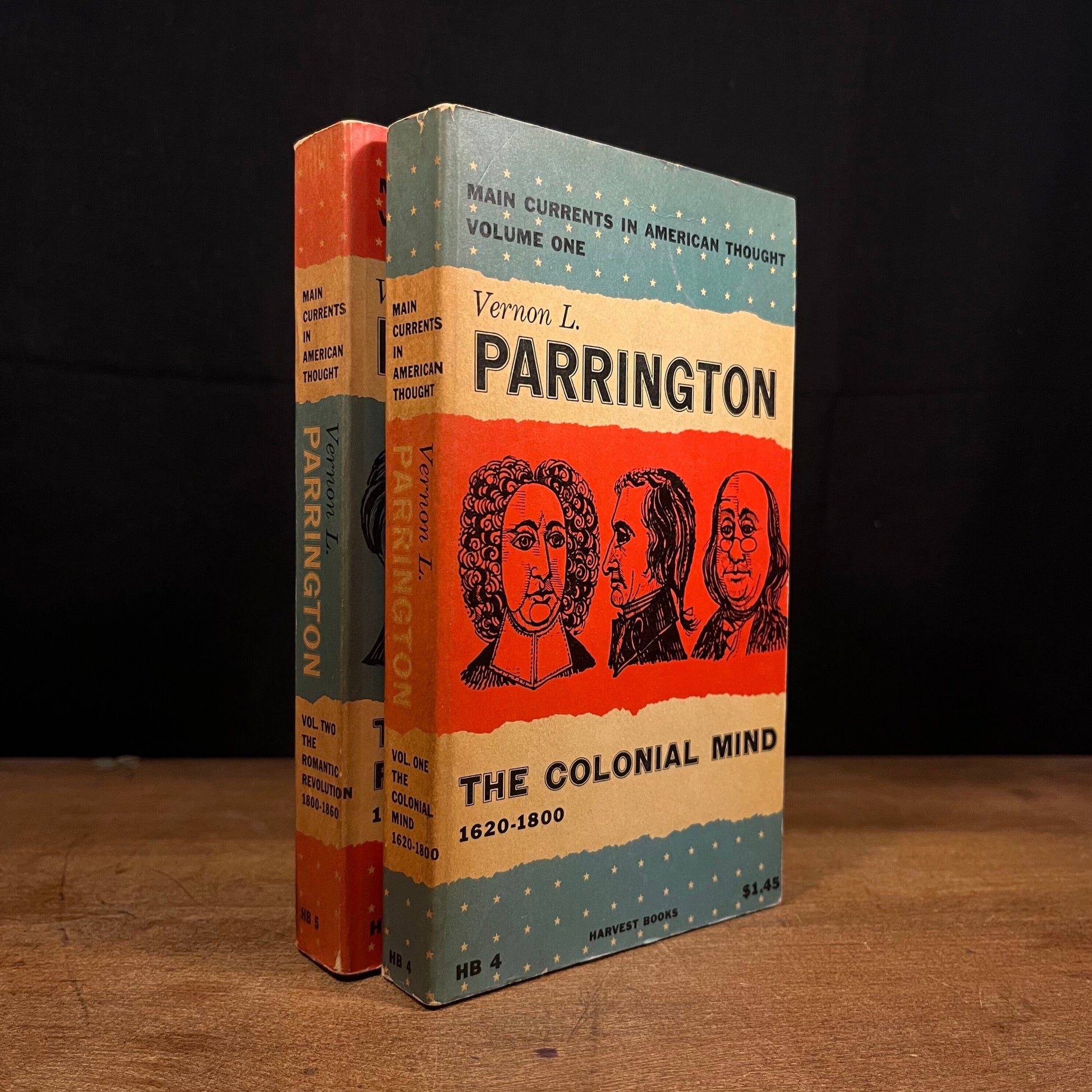 Main Currents in American Thought Vol. I The Colonial Mind, Vol. II The Romantic Revolution by V. Parrington (1961) Vintage Paperback Books