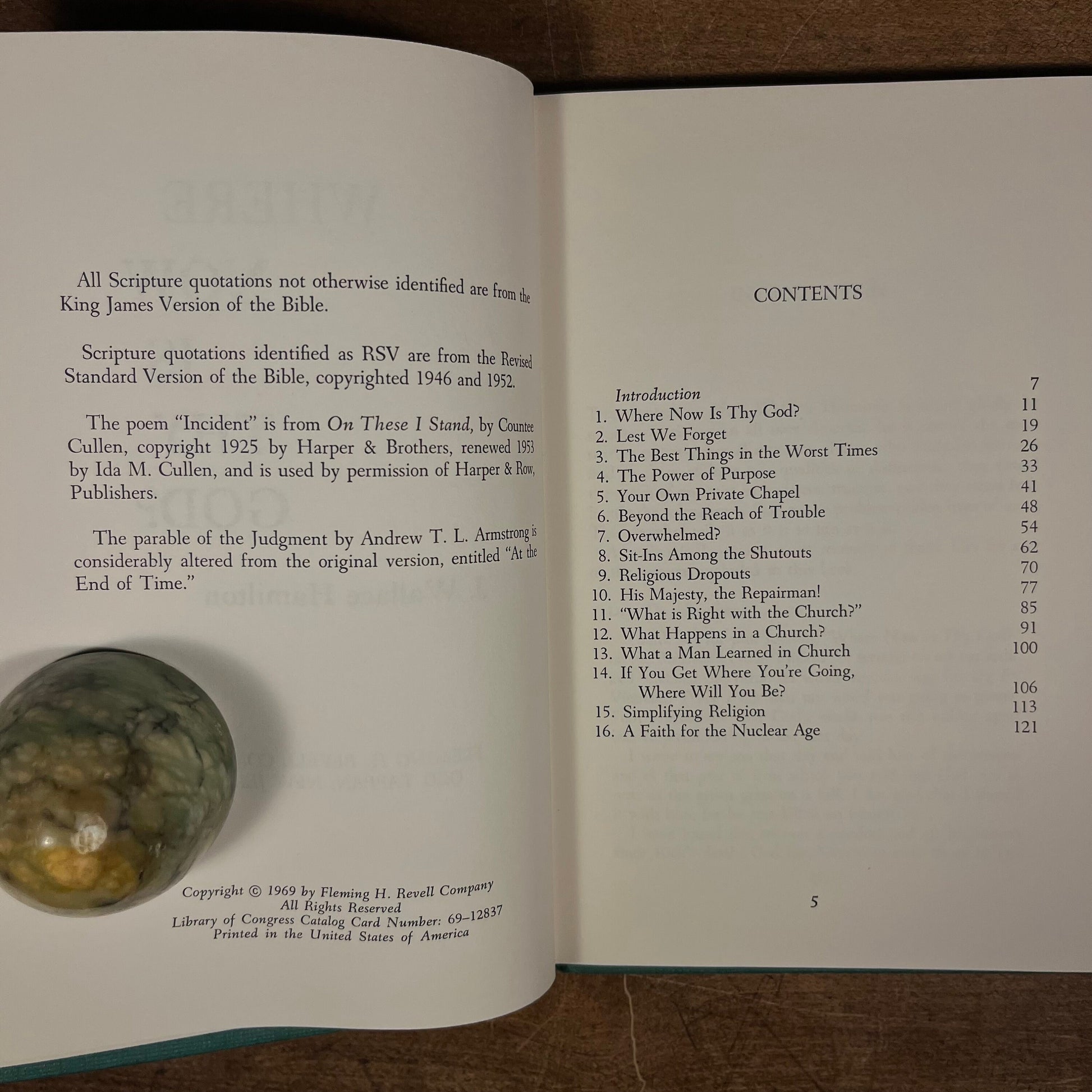 First Printing - Where Now is Thy God by J. Wallace Hamilton (1969) Vintage Hardcover Book