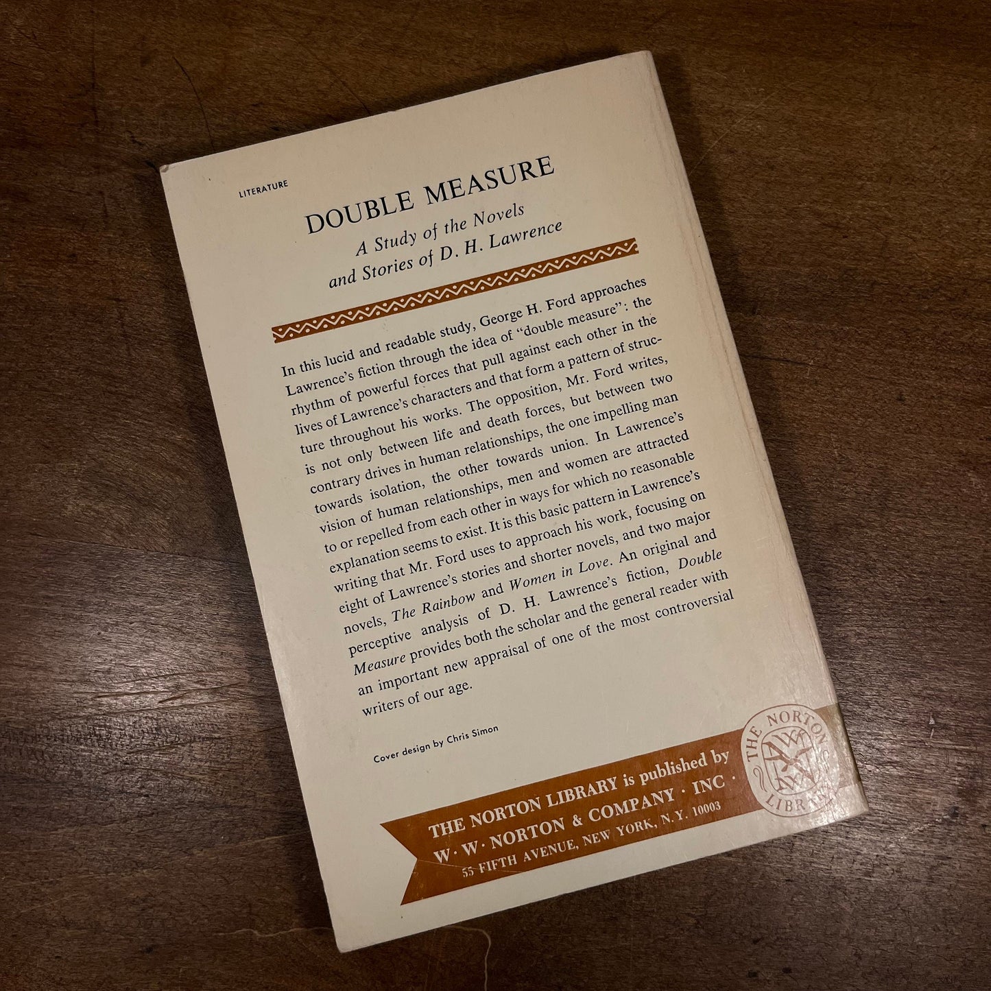 Double Measure: A Study of the Novels and Stories of D. H. Lawrence by George H. Ford (1969) Vintage Paperback Book