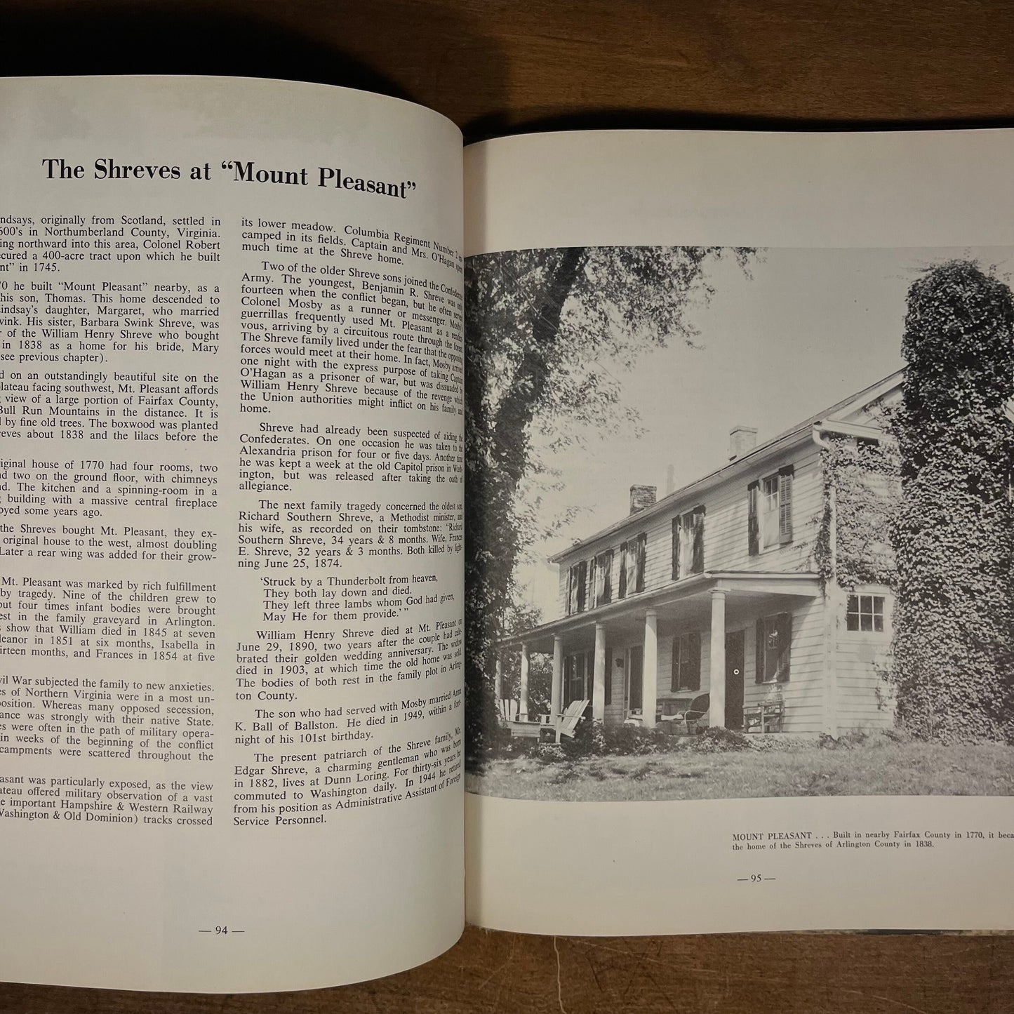 Author Inscribed - Arlington Heritage: Vignettes of a Virginia County by Eleanor Lee Templeton (1959) Vintage Hardcover Book