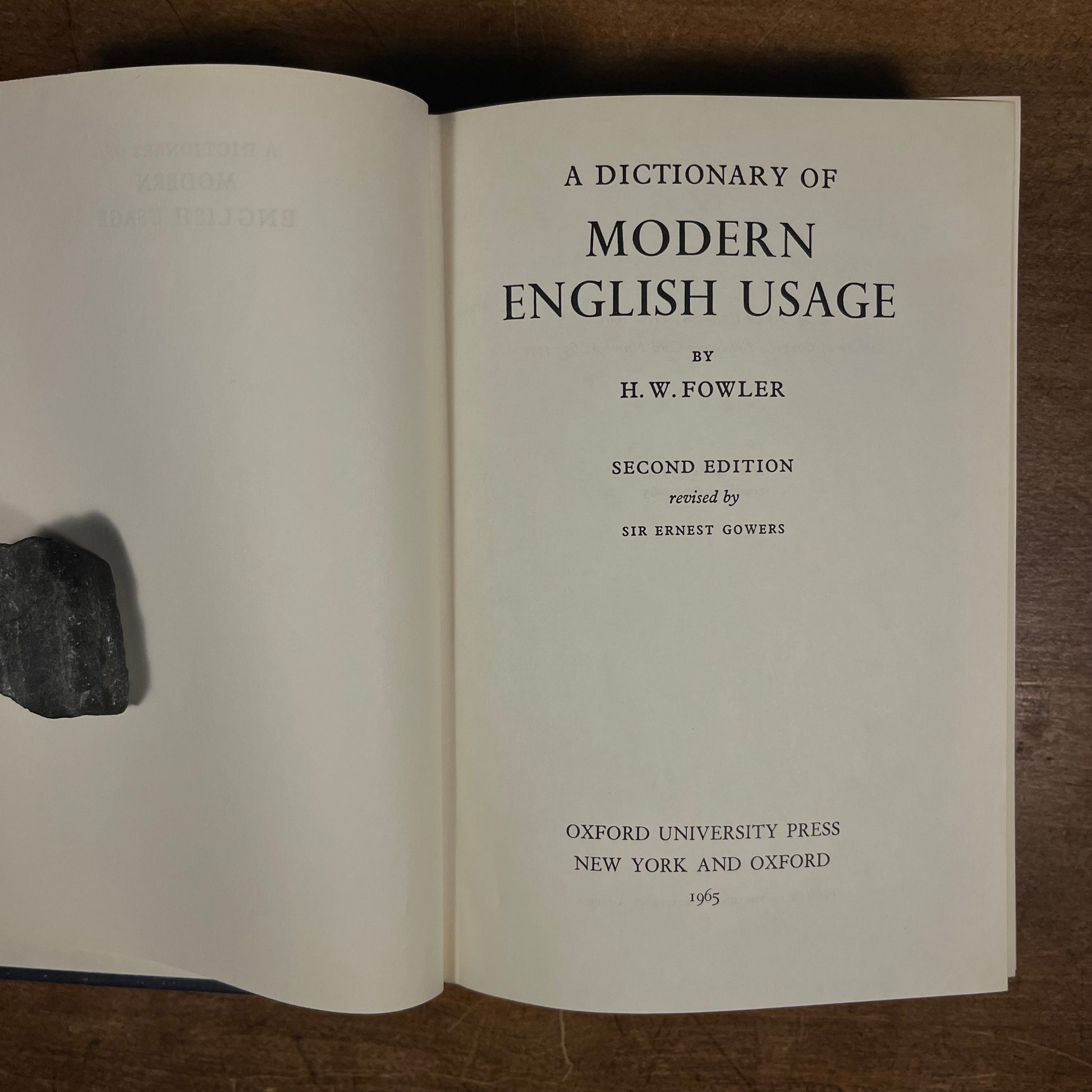 A Dictionary of Modern English Usage by H. W. Fowler (1965) Vintage Hardcover Book