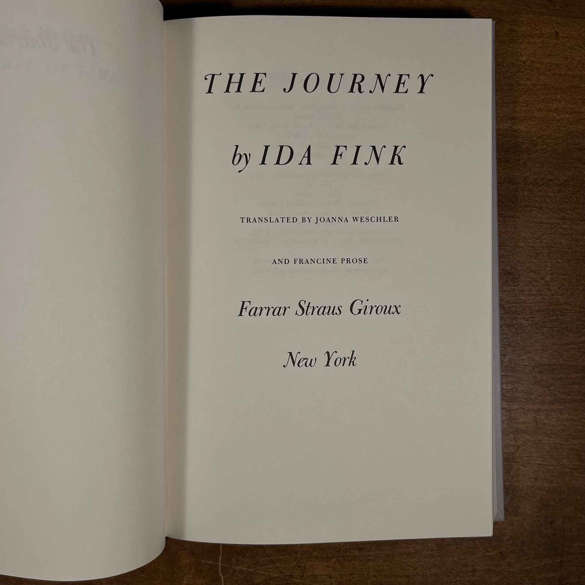 First Printing - The Journey by Ida Fink (1992) Vintage Hardcover Book