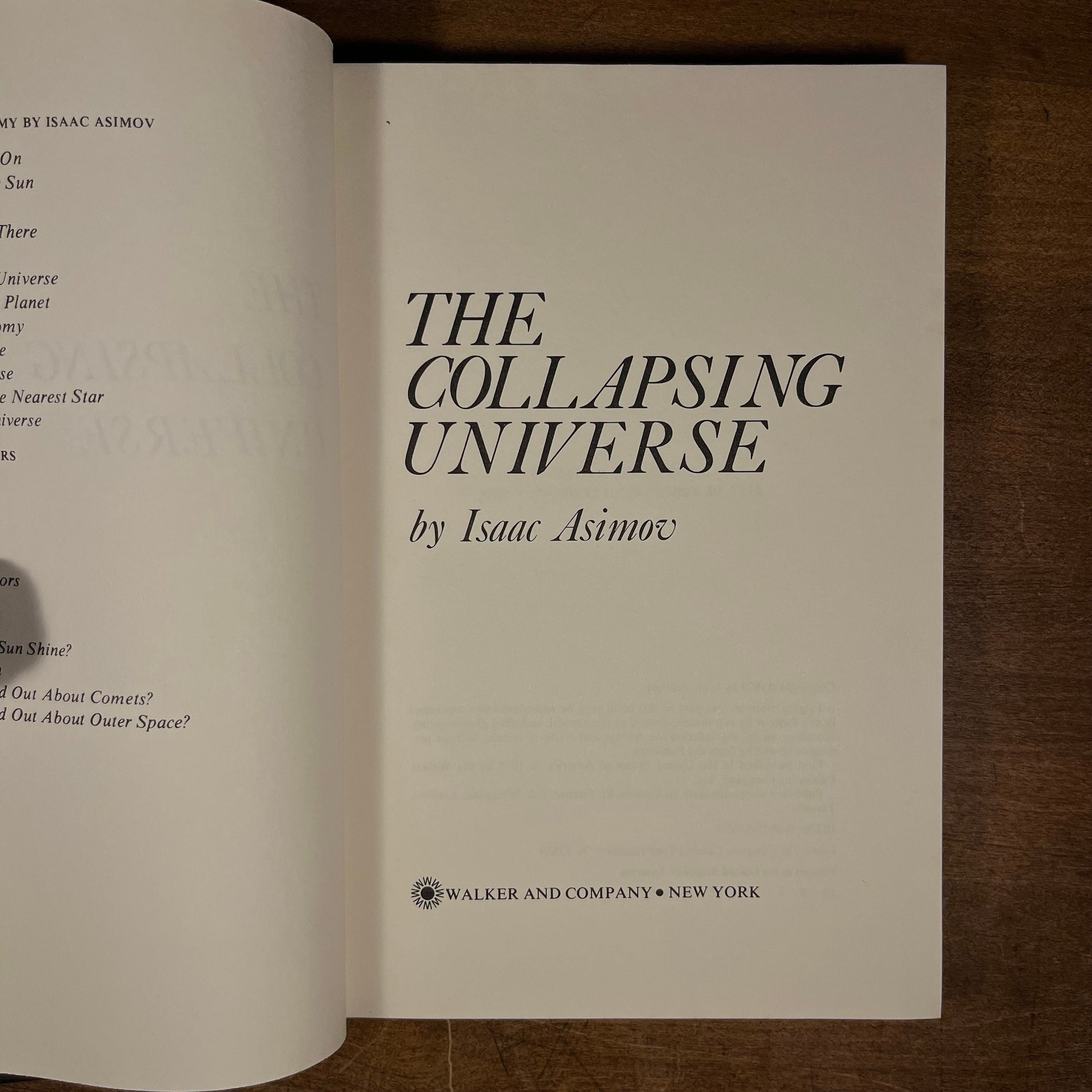 First Printing - The Collapsing Universe by Isaac Asimov (1977) Vintage Hardcover Book