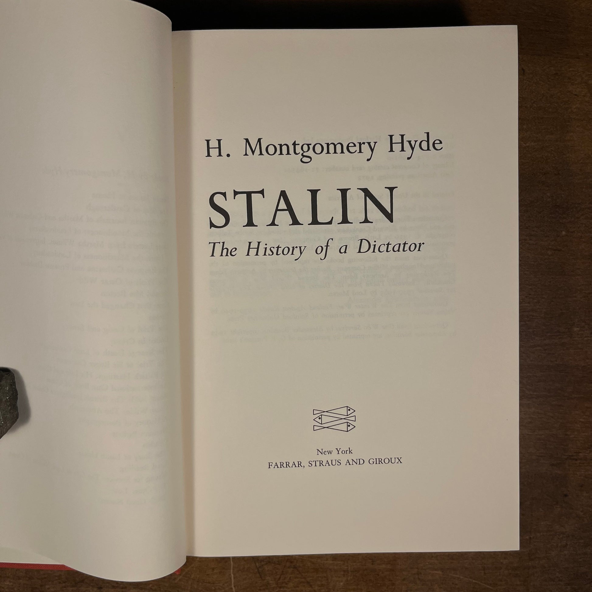 First Printing - Stalin: The History of a Dictator by H. Montgomery Hyde (1972) Vintage Hardcover Book