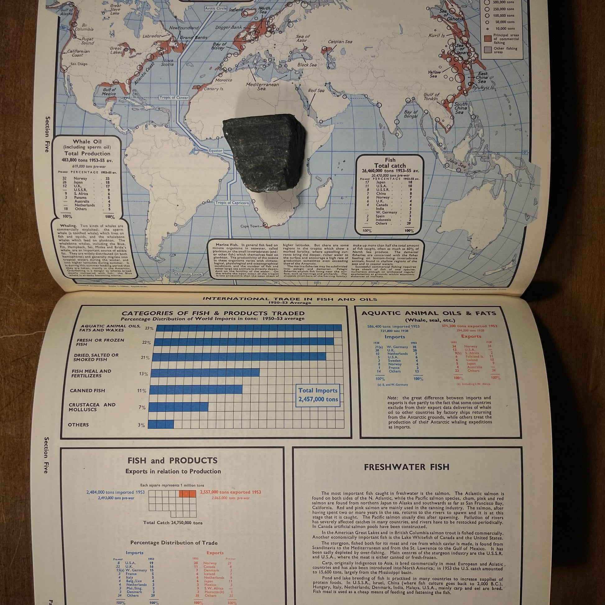 The Shorter Oxford Economic Atlas of the World (1960) Vintage Softcover Book