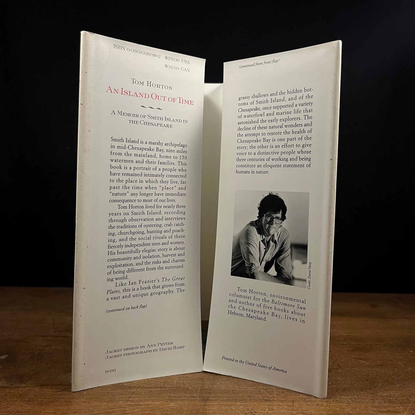 First Printing - An Island Out of Time: A Memoir of Smith Island in the Chesapeake by Tom Horton (1996) Vintage Hardcover Book