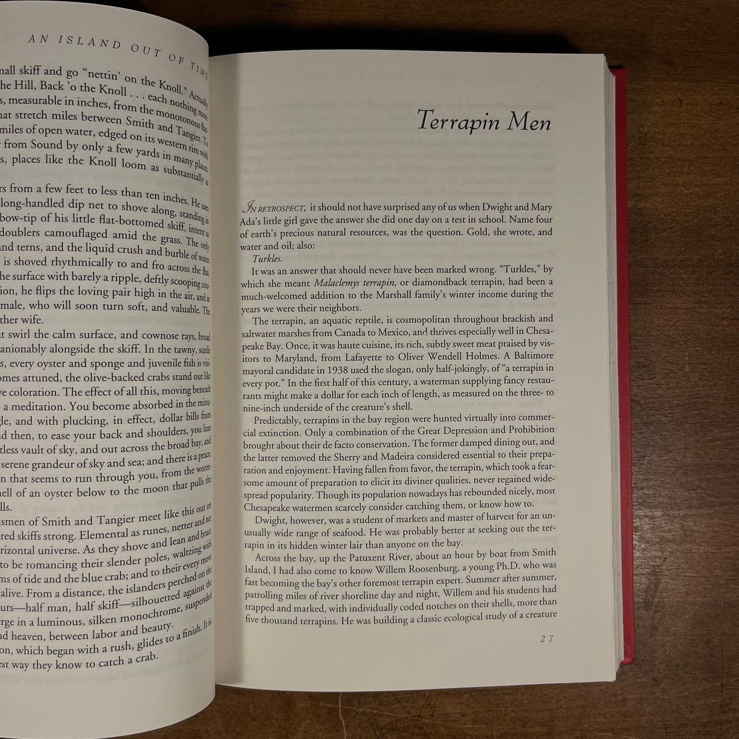 First Printing - An Island Out of Time: A Memoir of Smith Island in the Chesapeake by Tom Horton (1996) Vintage Hardcover Book