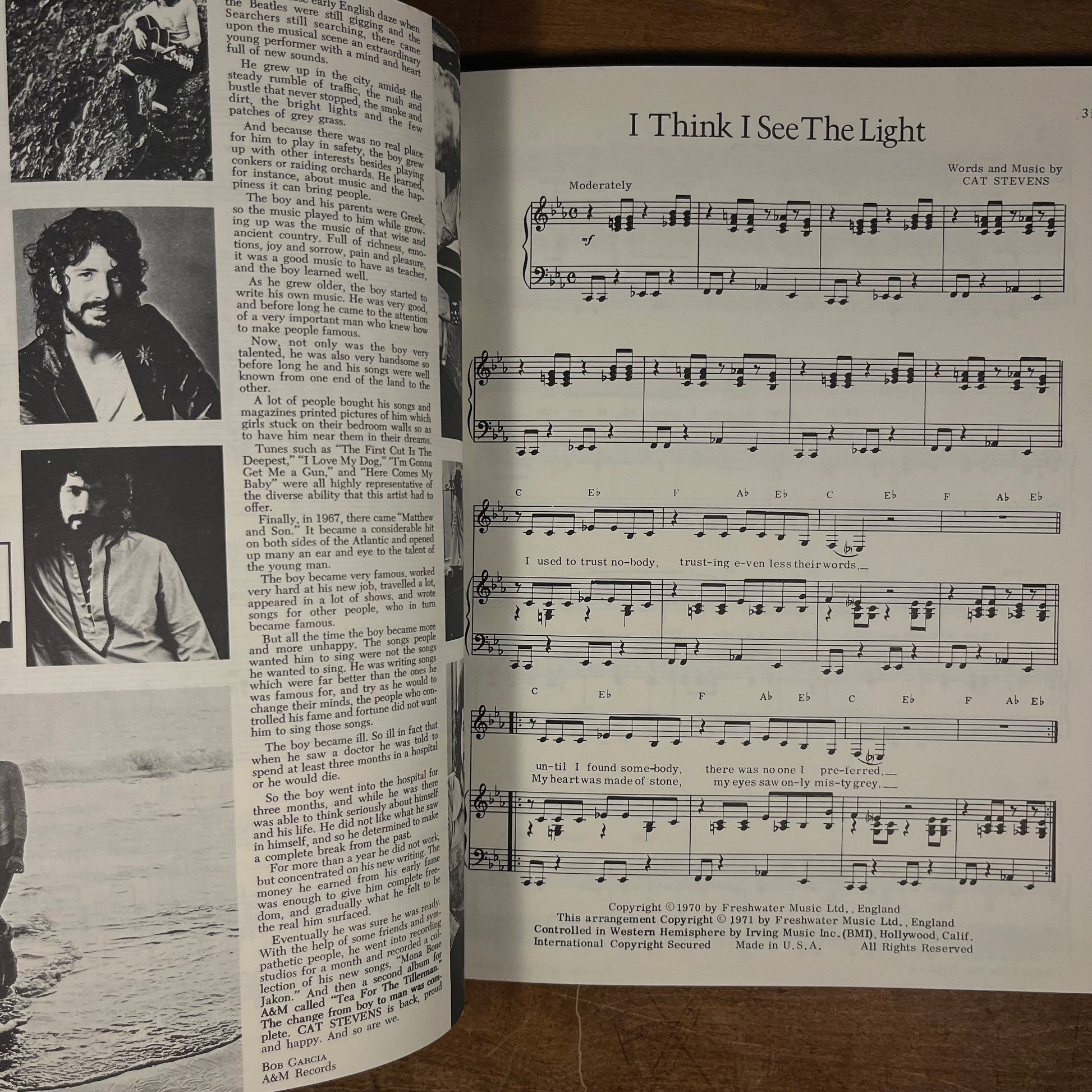 Cat Stevens Anthology (1972) Vintage Song Book