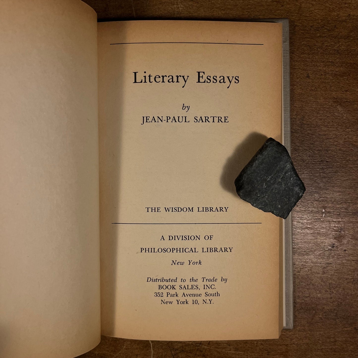 Literary Essays by Jean-Paul Sartre (1957) Vintage Hardcover Book