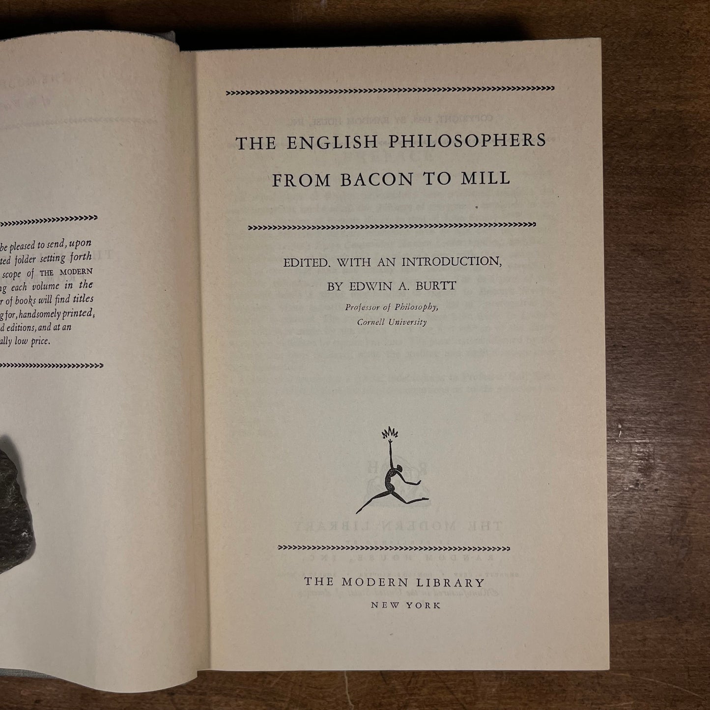 Modern Library - The English Philosophers from Bacon to Mill (1939) Vintage Hardcover Book