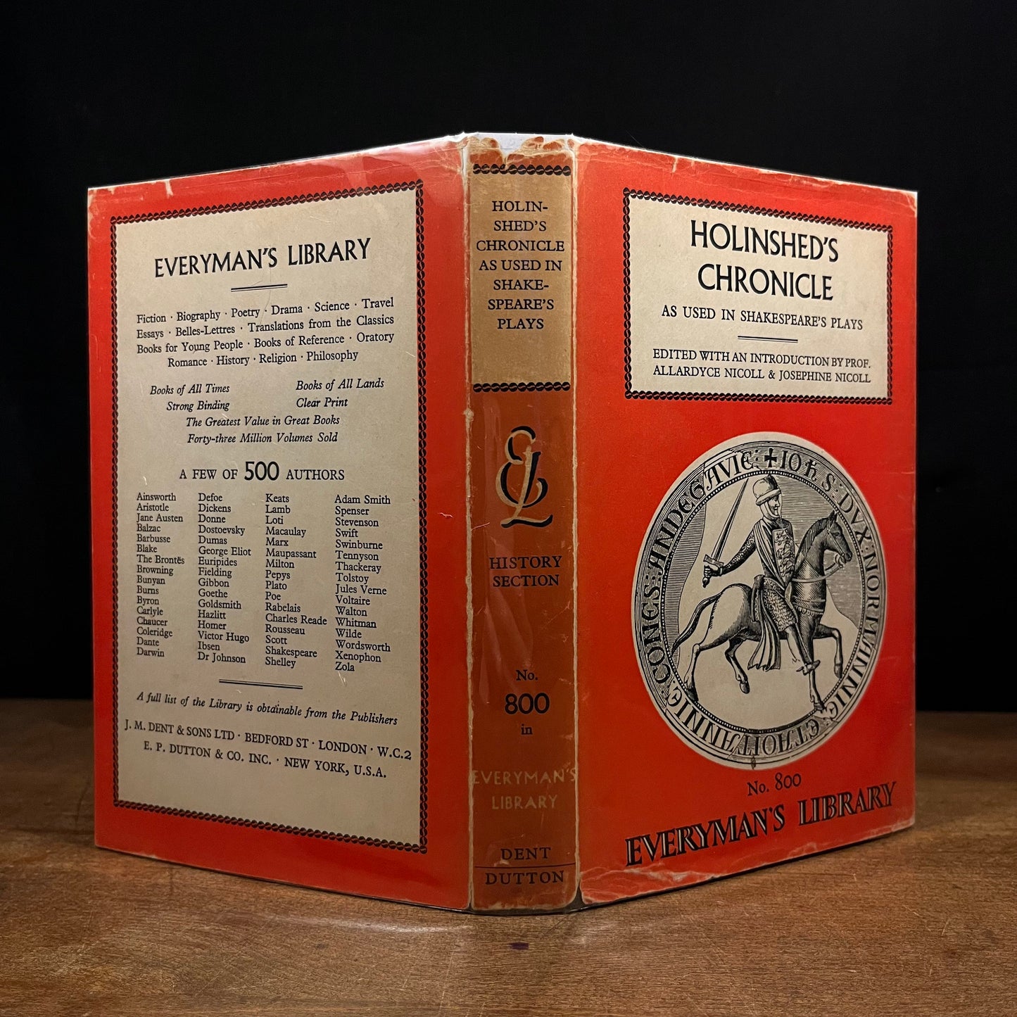 Everyman’s Library - Holinshed’s Chronicles: As Used in Shakespeare’s Plays (1963) Vintage Hardcover Book