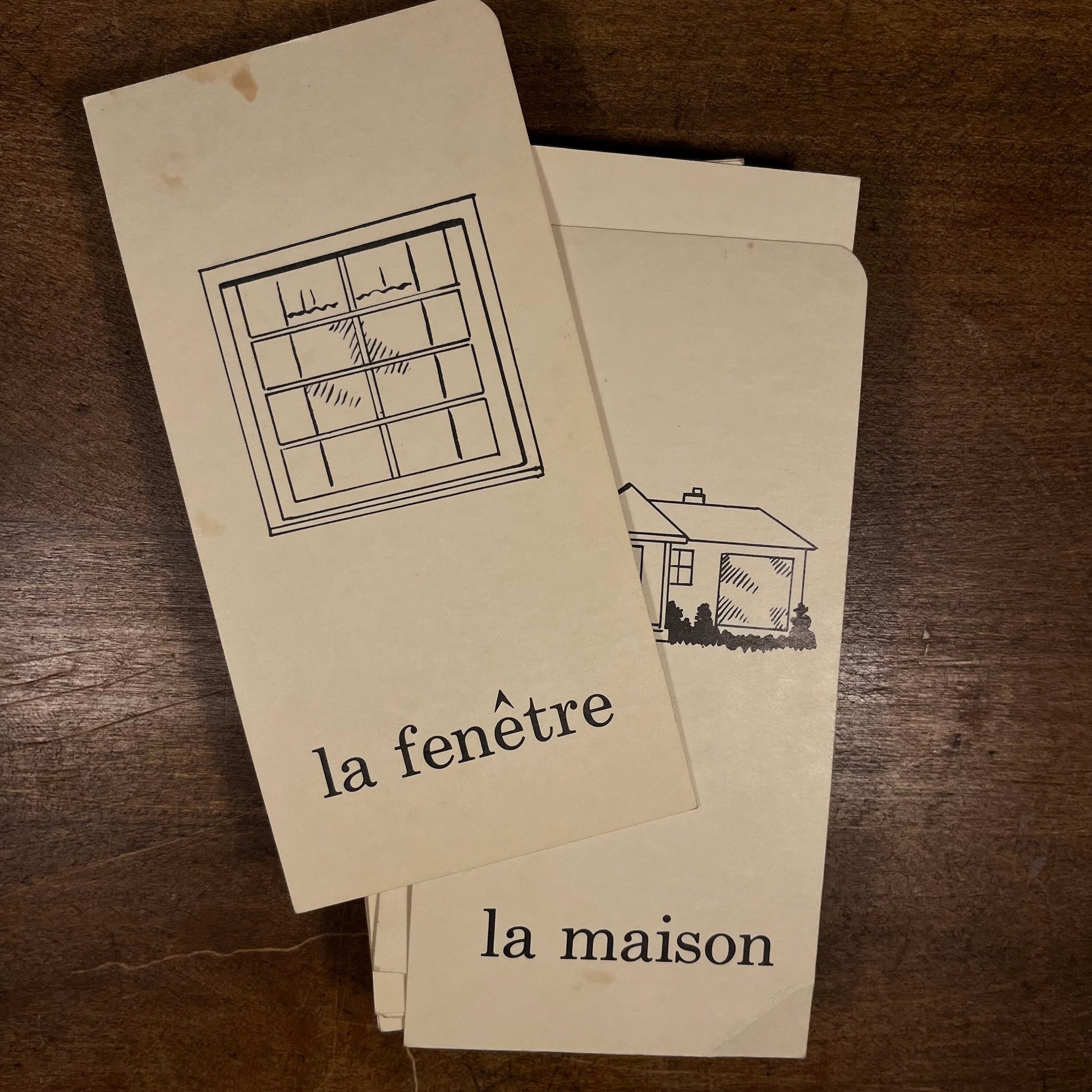 French Vocabulary Words by Marjorie Lowry Pei (1959) Vintage Flash Cards