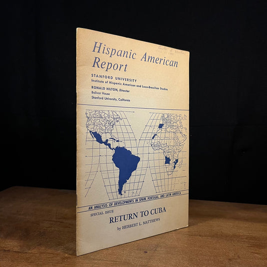 Hispanic American Report: Return to Cuba by Herbert L. Matthews (1964) Vintage Softcover Book