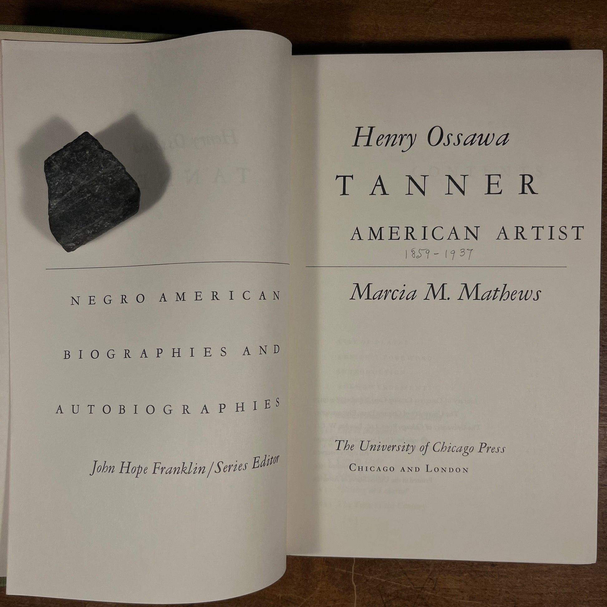 Author Inscribed - Henry Ossawa Tanner: American Artist by Marcia M. Mathews (1969) Vintage Hardcover Book