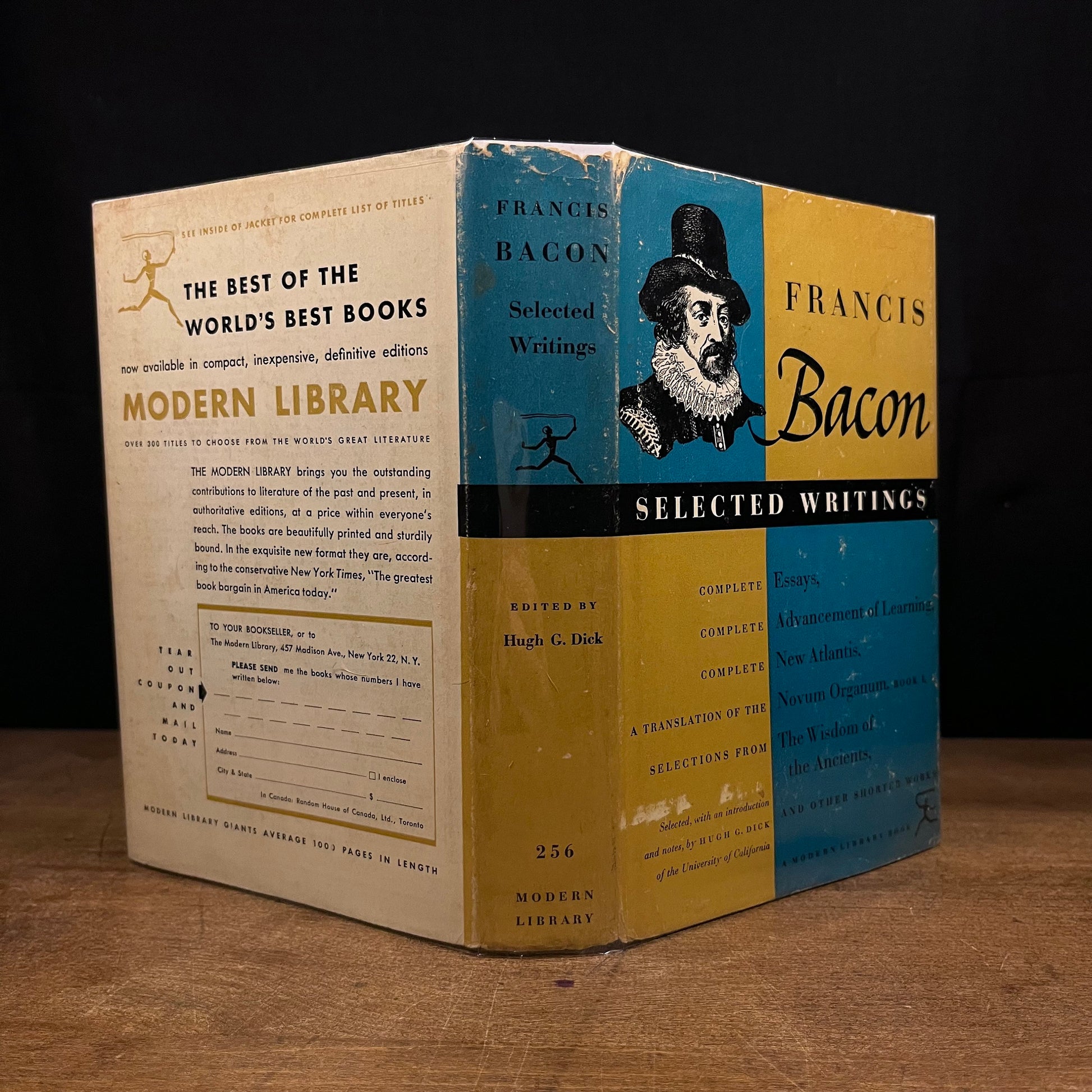 Modern Library - Selected Writings of Francis Bacon (1955) Vintage Hardcover Book