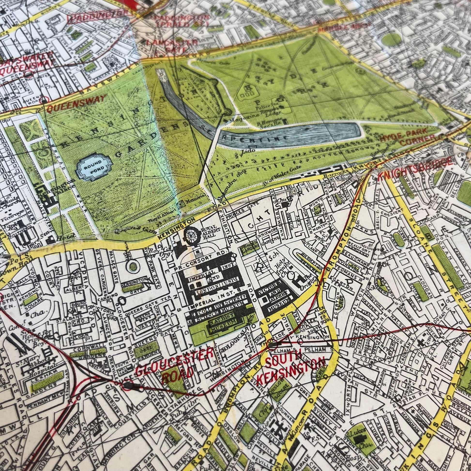 Bacon’s Midget Map of Central & West London (1950s) Vintage Softcover Book and Map