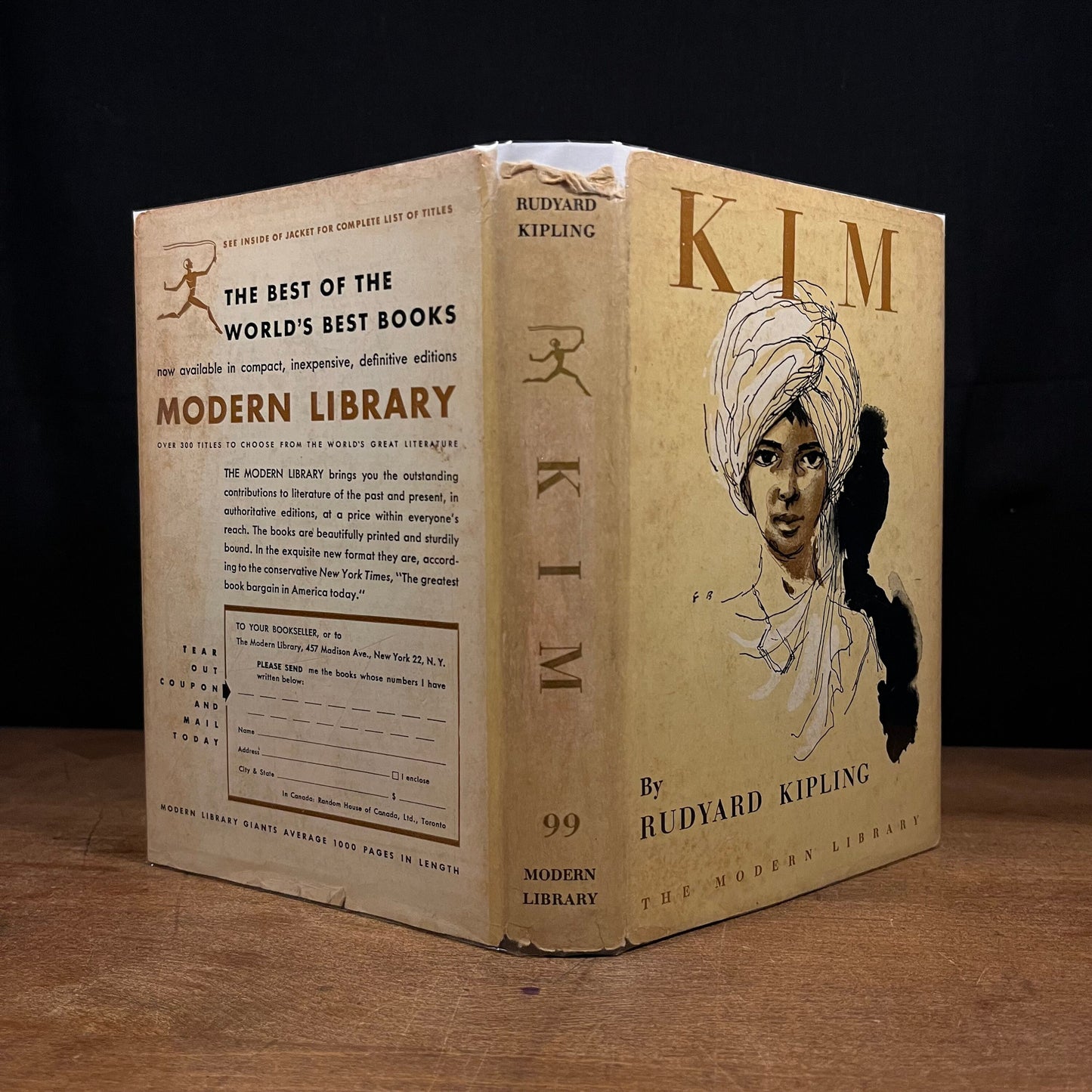 Modern Library - Kim by Rudyard Kipling (1950) Vintage Hardcover Book