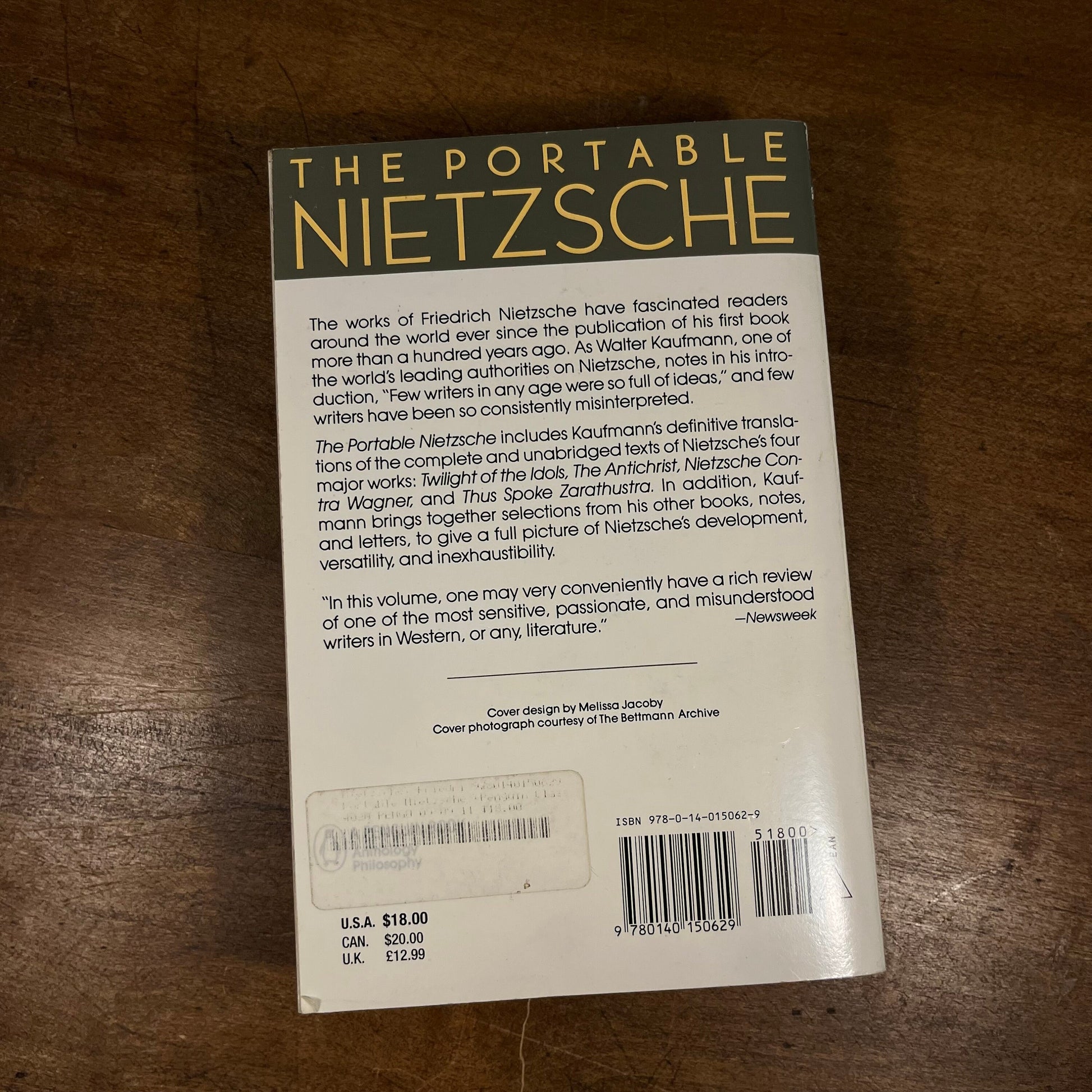 The Portable Nietzsche by Walter Kaufman (1982) Vintage Paperback Book