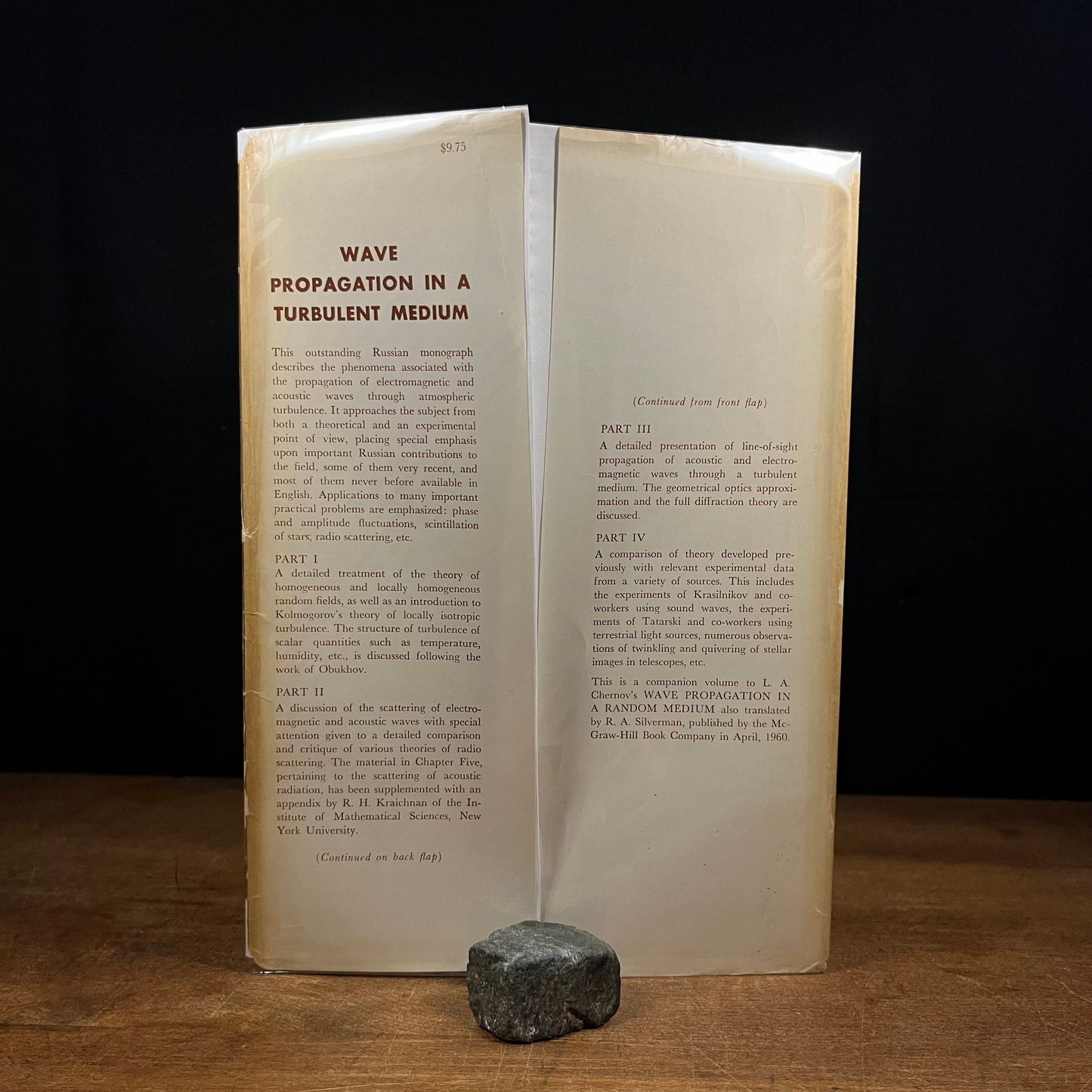 First Printing - Wave Propagation in a Turbulent Medium by V. I. Tatarski (1961) Vintage Hardcover Book