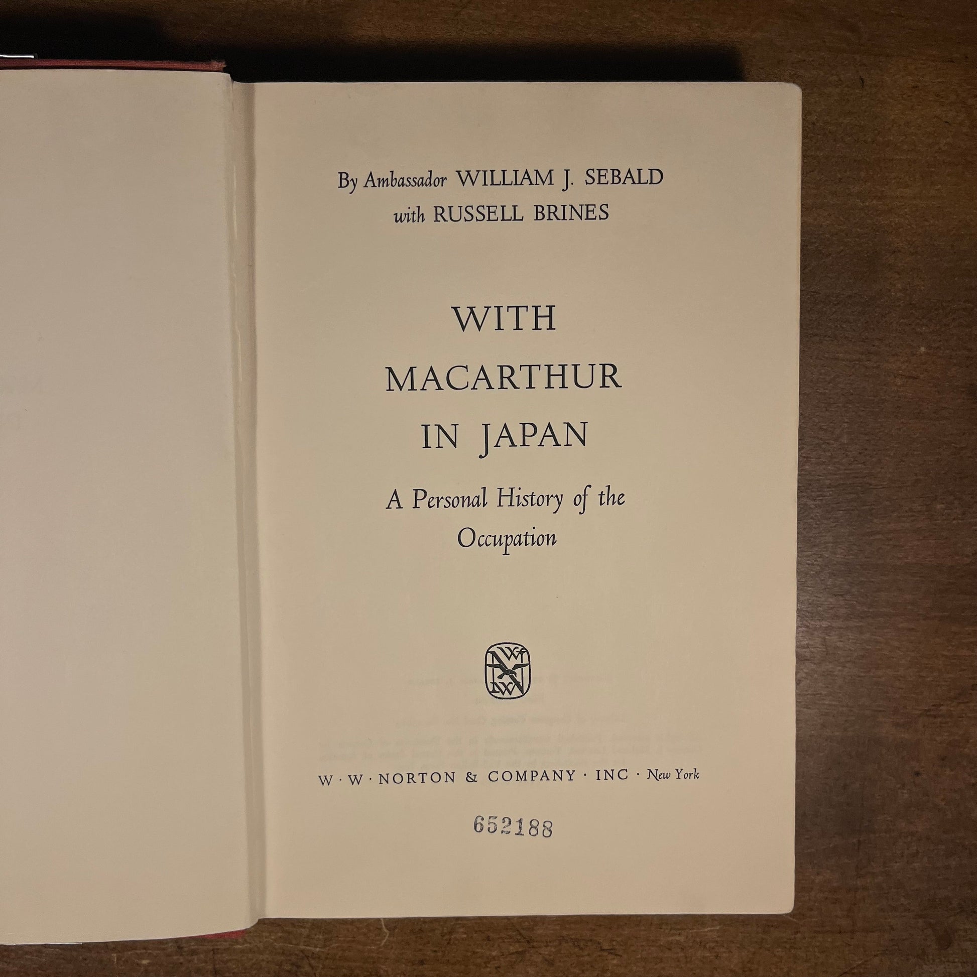 First Printing - With MacArthur in Japan: A Personal History of the Occupation by William Sebald (1965) Vintage Hardcover Book