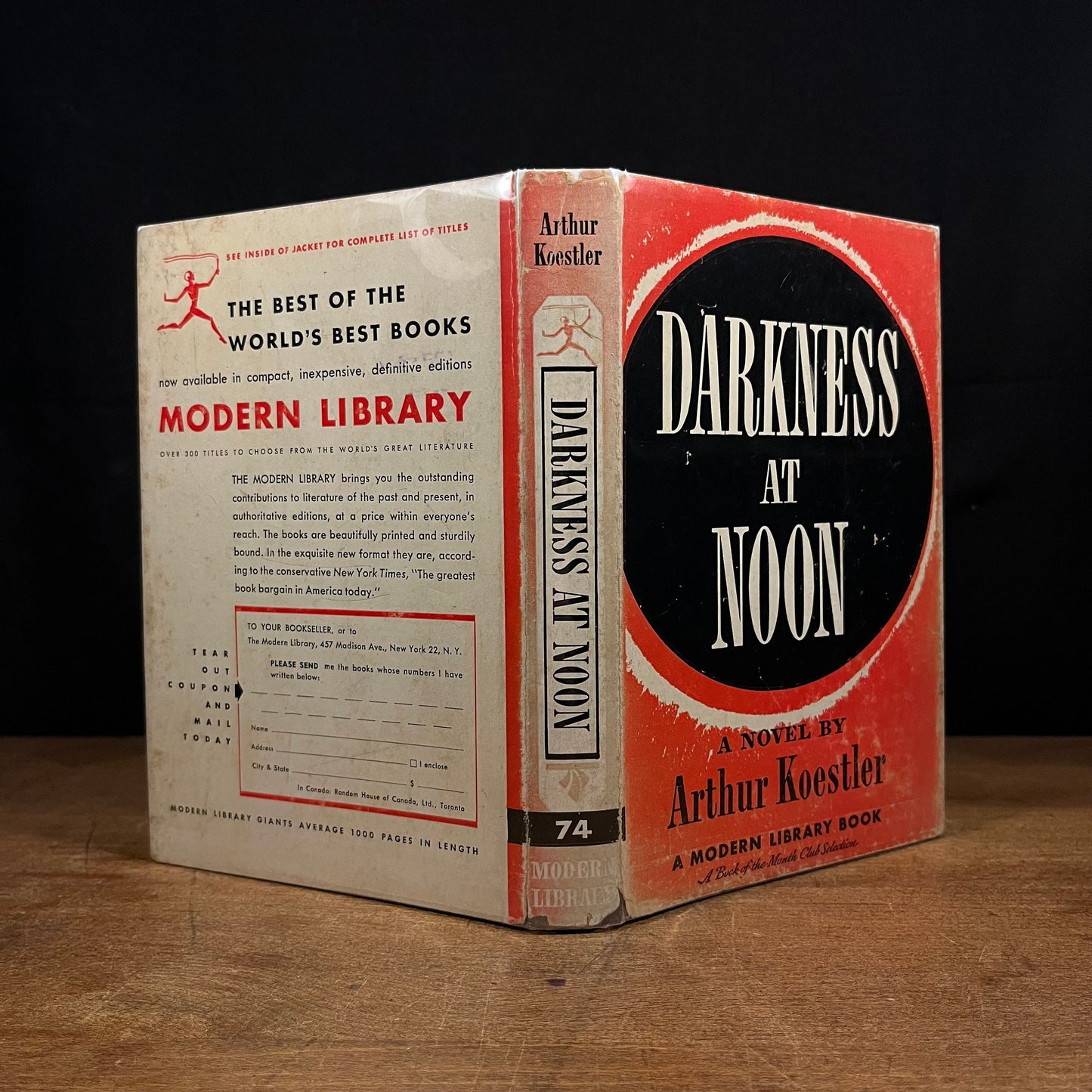 Modern Library - Darkness at Noon by Arthur Koestler (1947) Vintage Hardcover Book