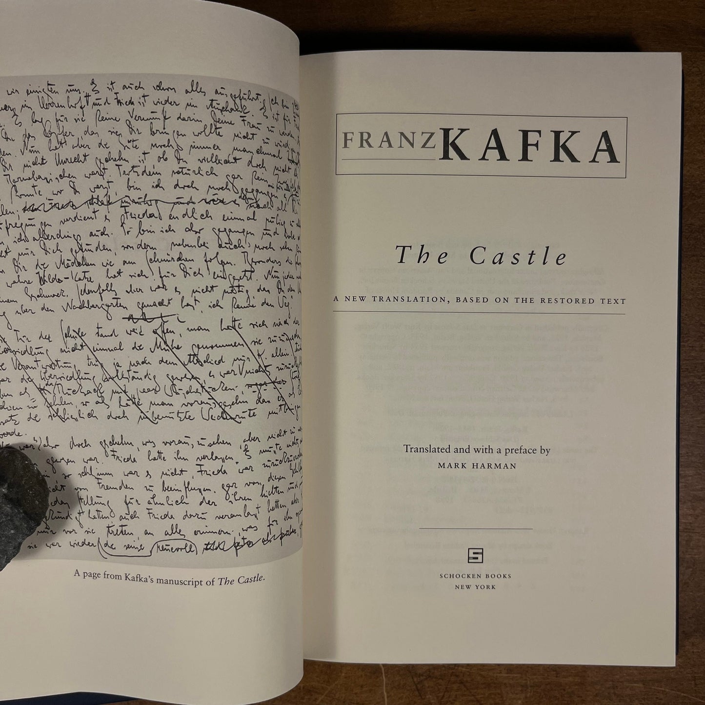 First Printing - The Castle: A New Translation, Based on the Restored Text by Franz Kafka (1998) Vintage Hardcover Book