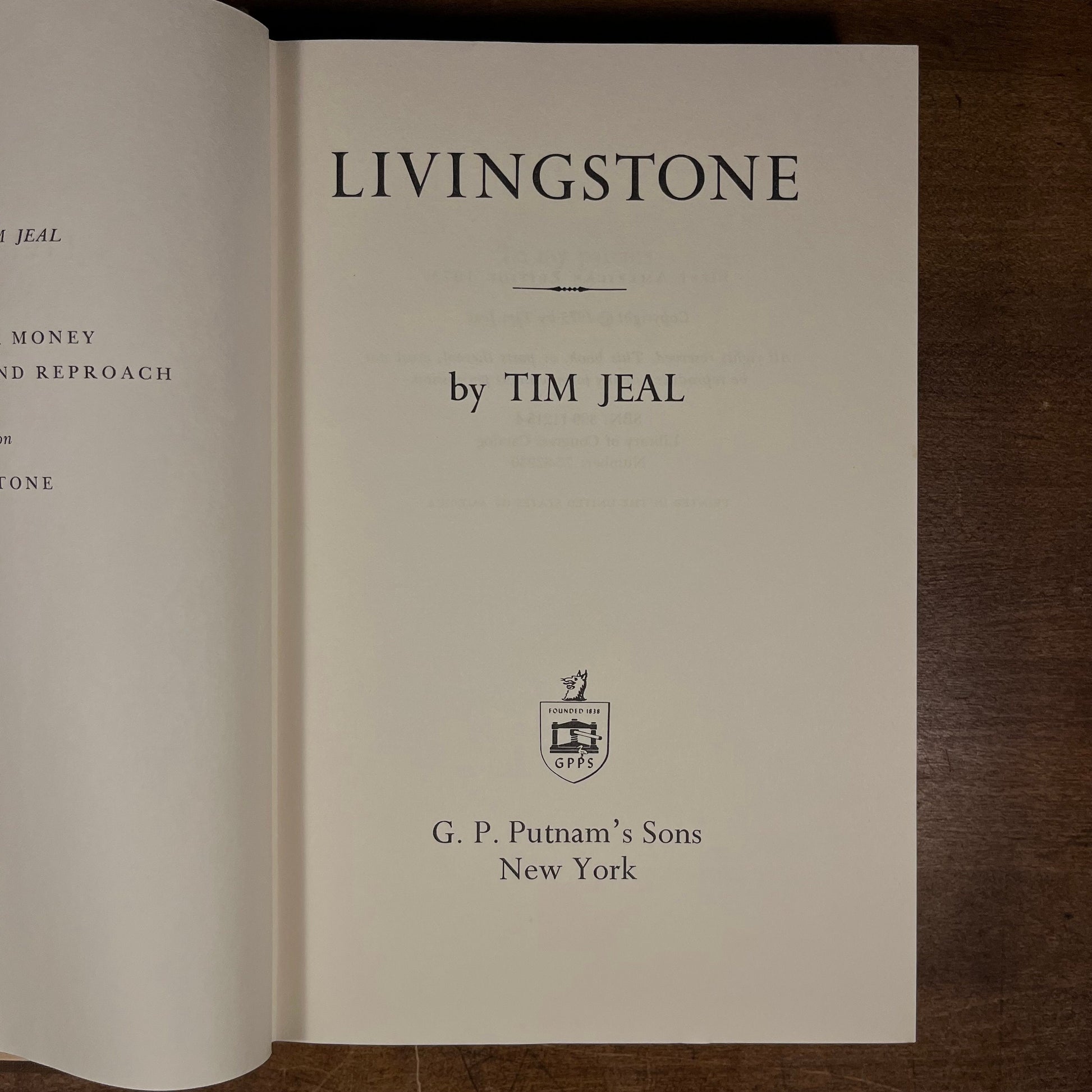 First Printing - Livingstone by Tim Jeal (1973) Vintage Hardcover Book