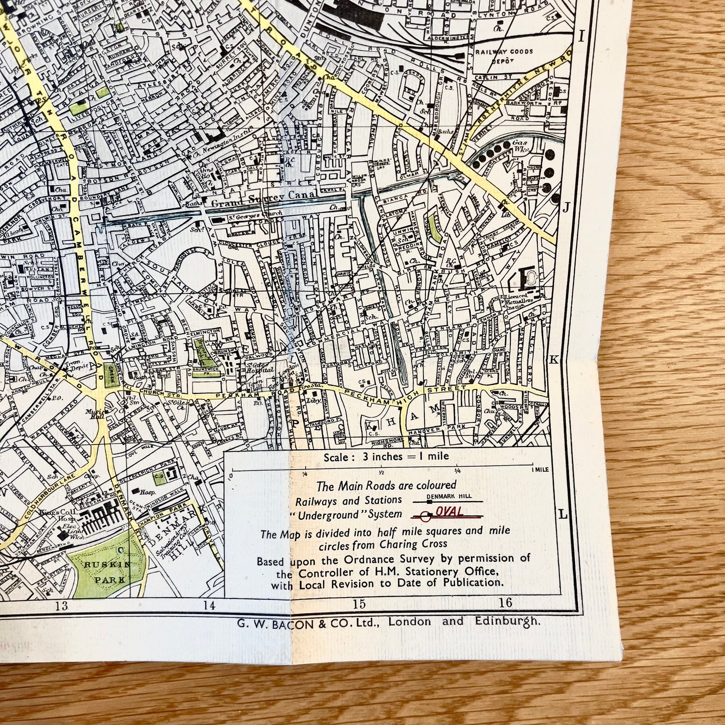 Bacon’s Midget Map of Central & West London (1950s) Vintage Softcover Book and Map