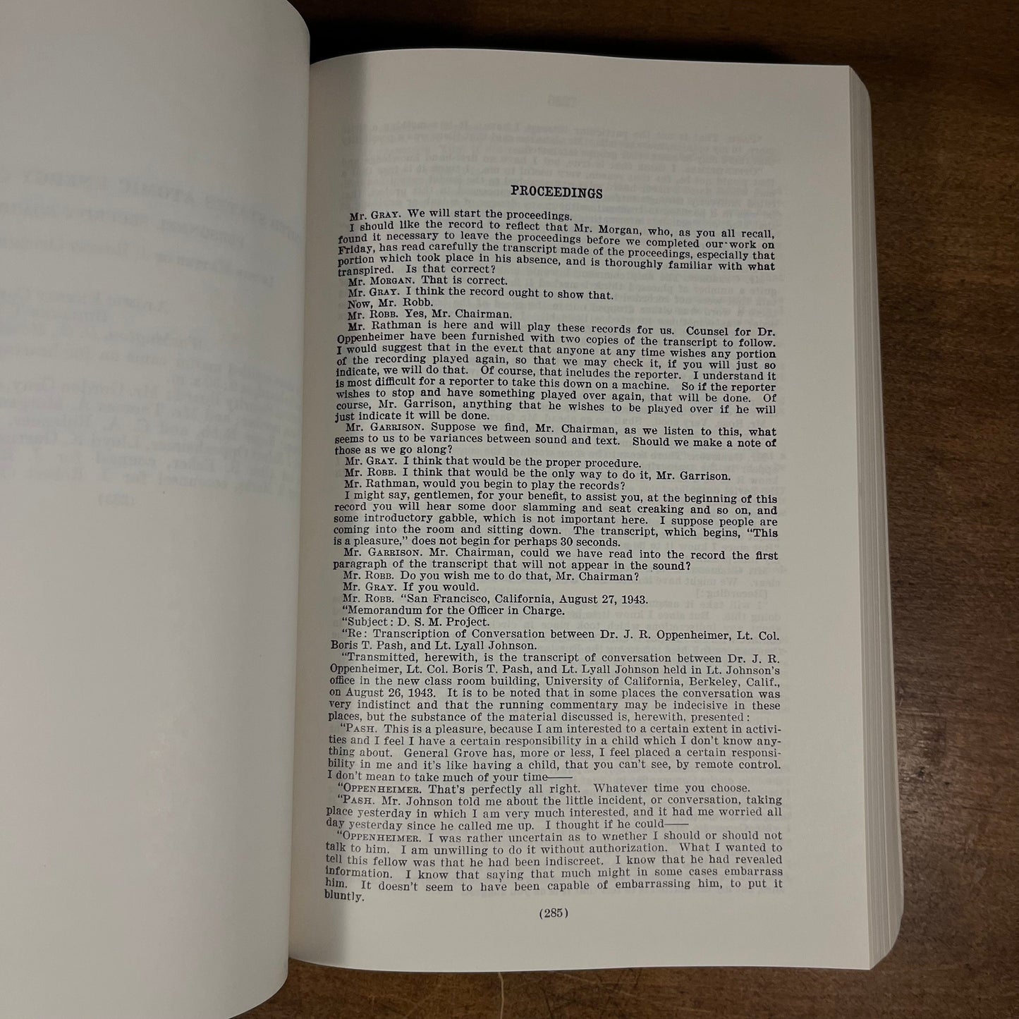 In the Matter of J. Robert Oppenheimer: Transcript of Hearing before Personnel Security Board and Texts (1971) Vintage Paperback Book