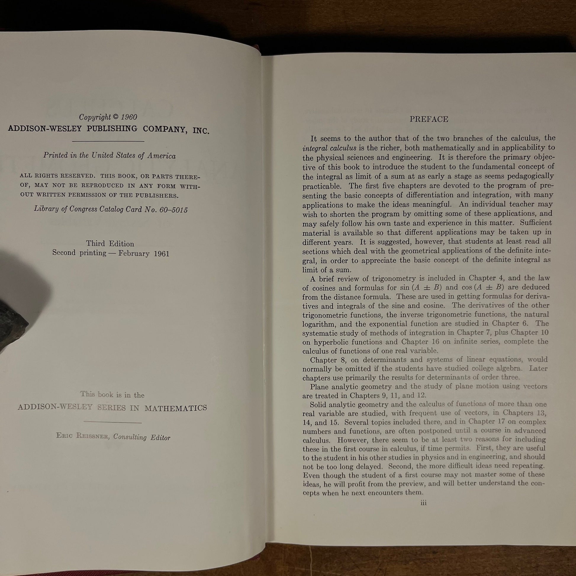 Calculus and Analytic Geometry Part 2: Vectors and Functions of Several Variables by George B. Thomas (1961) Vintage Hardcover Book