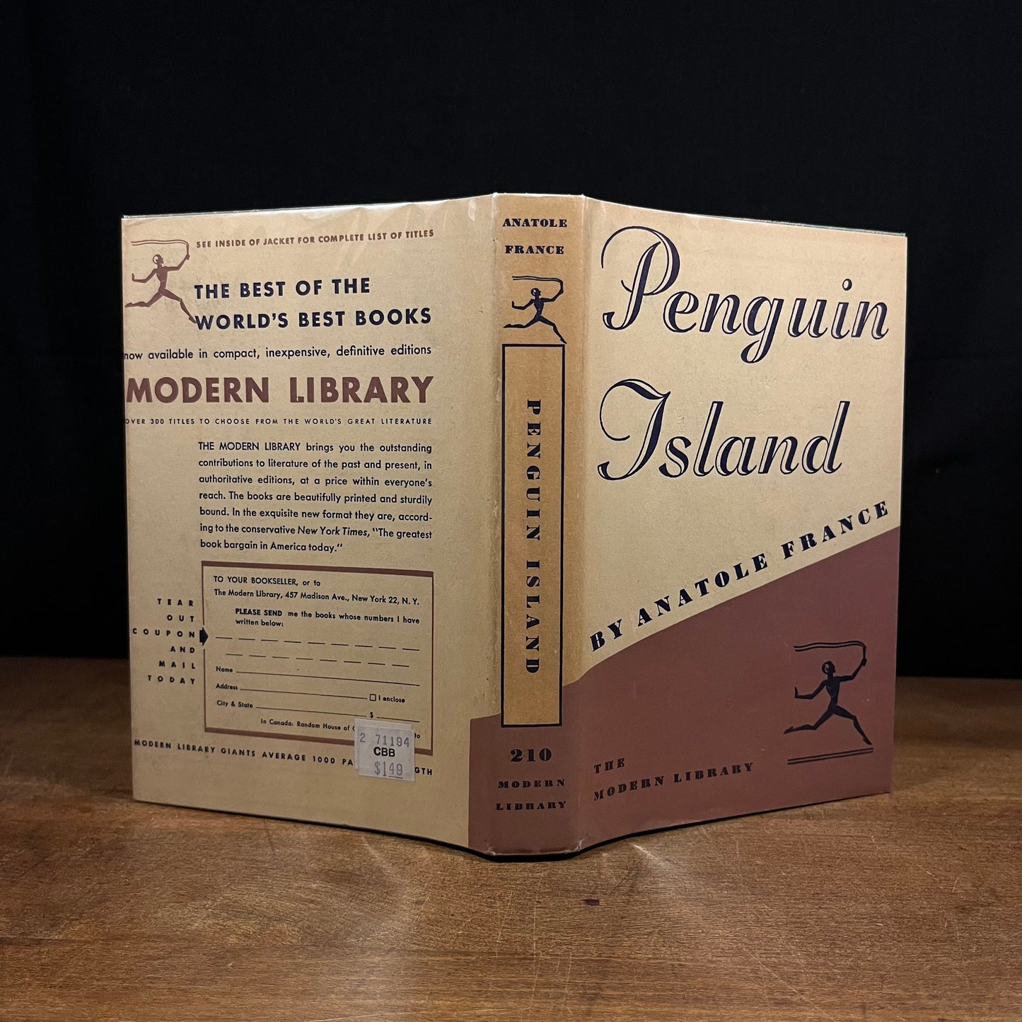 Modern Library - Penguin Island by Anatole France (1940) Vintage Hardcover Book