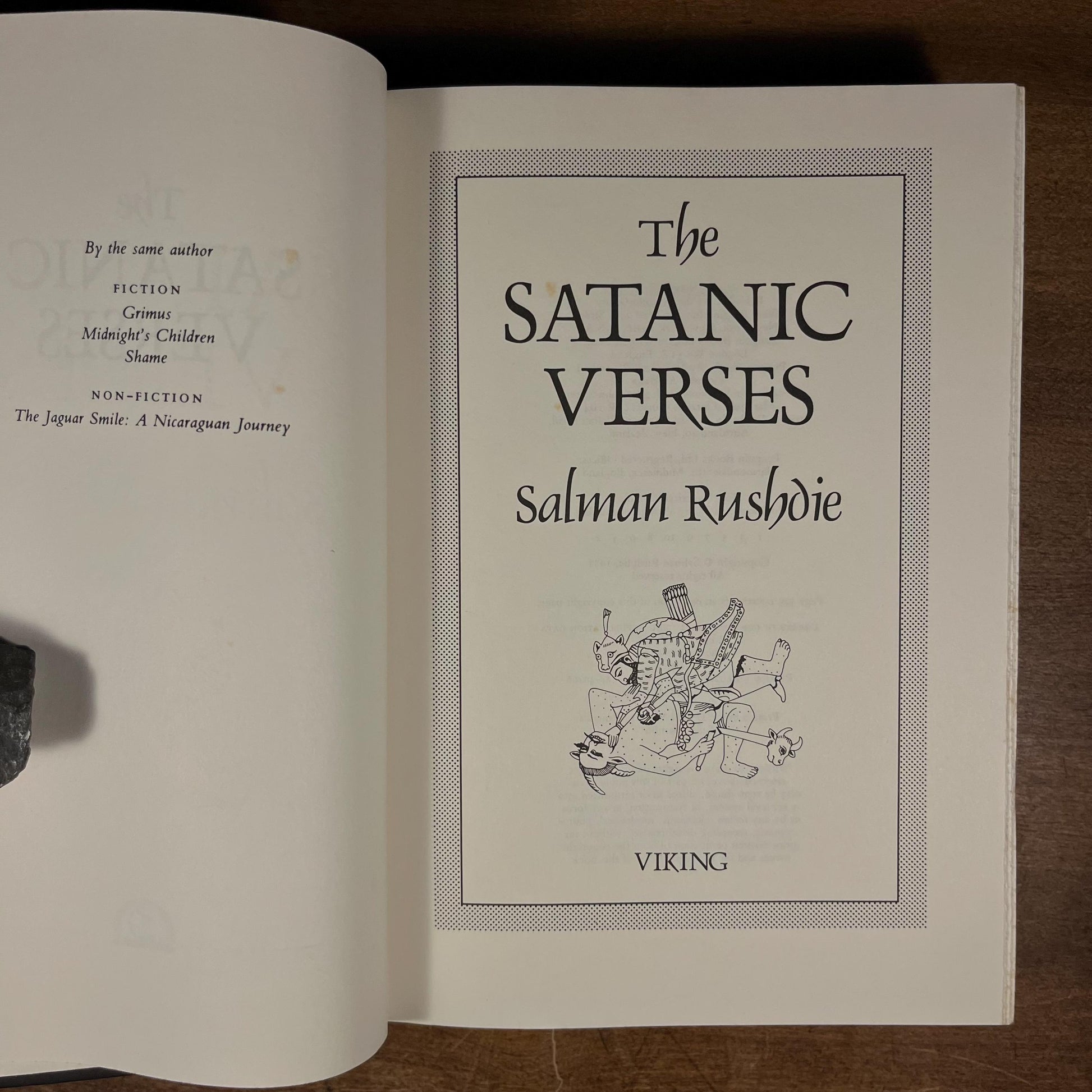 First Printing - The Satanic Verses by Salman Rushdie (1989) Vintage Hardcover Book