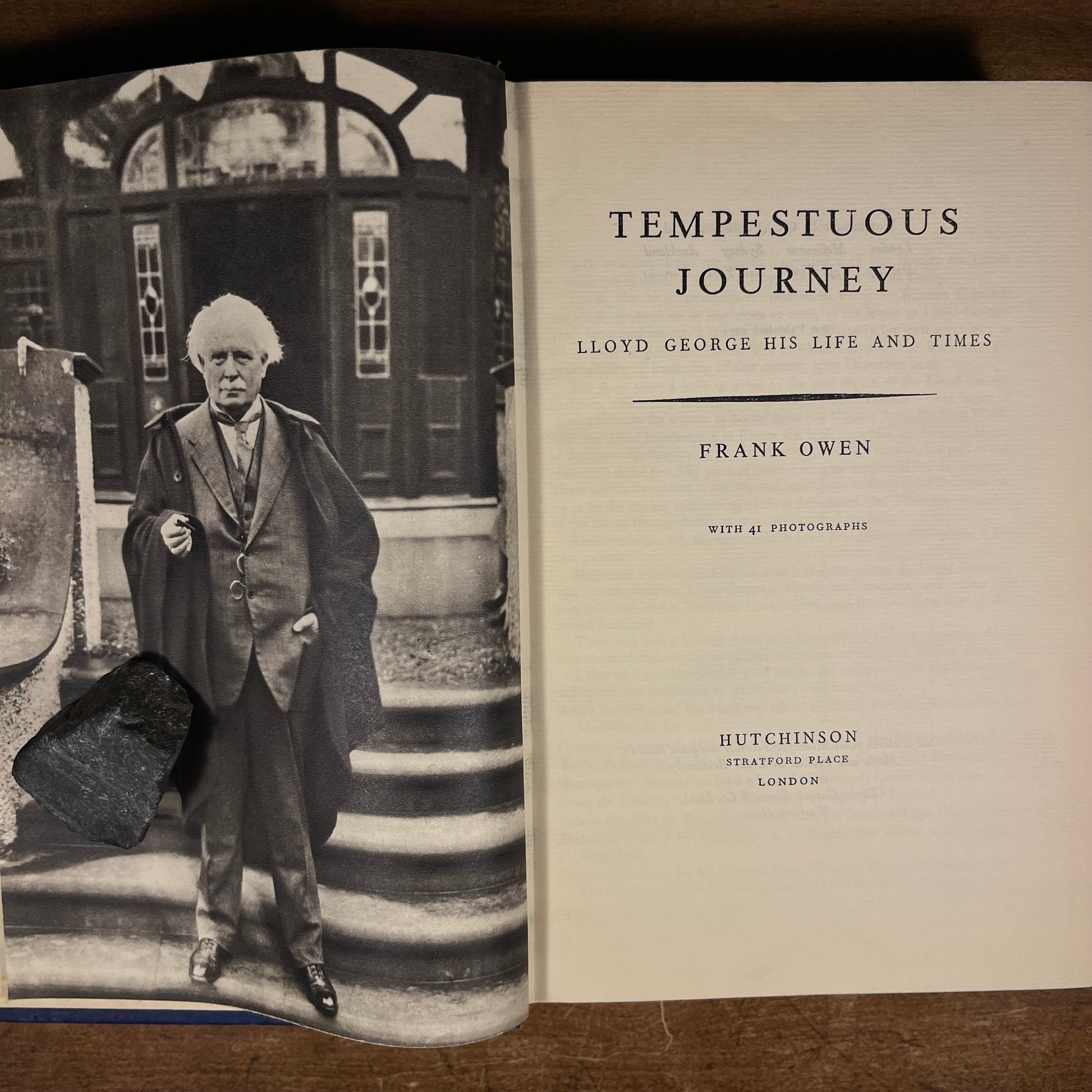 First Printing - Tempestuous Journey: Lloyd George, His Life and Times by Frank Owen (1954) Vintage Hardcover Book