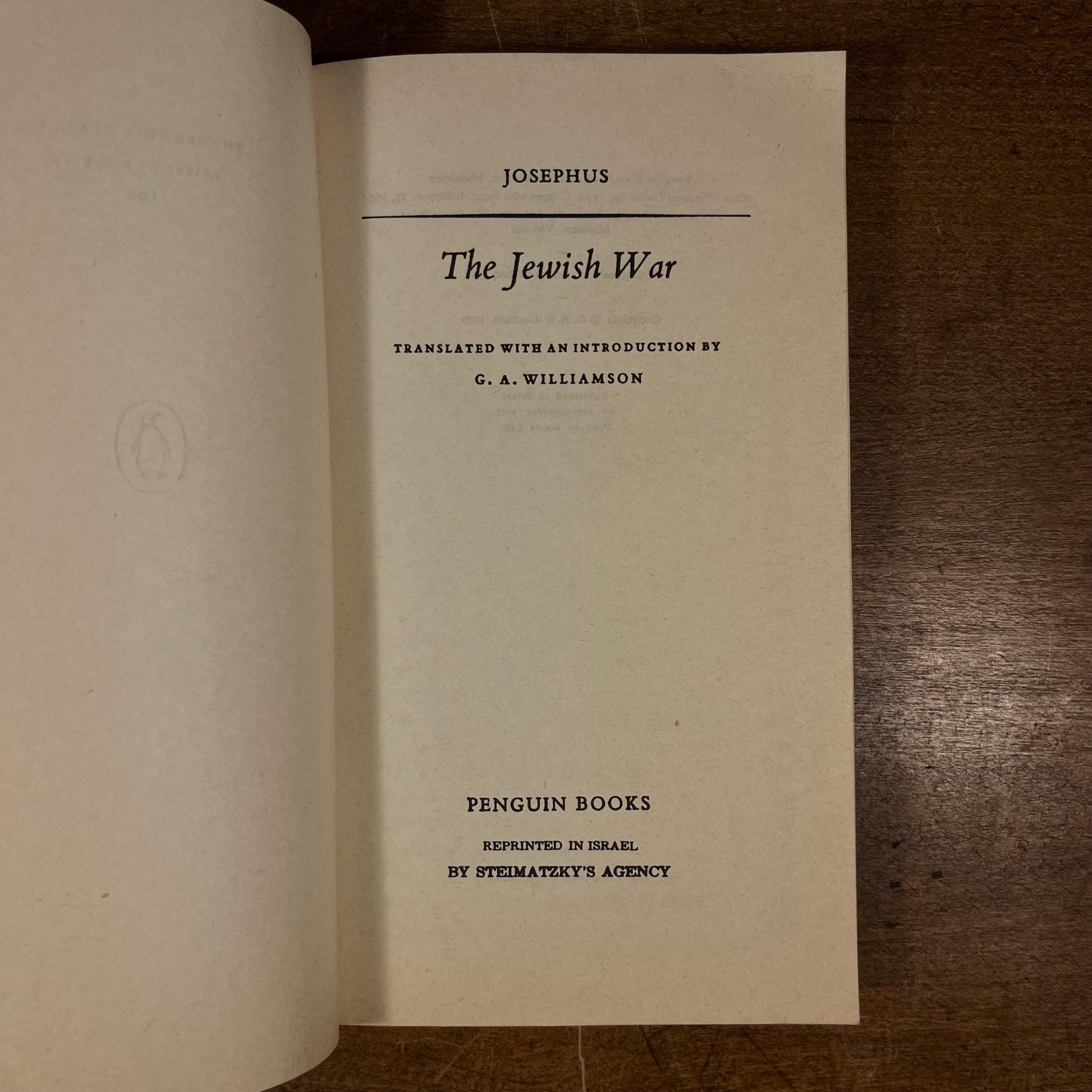 First Printing - The Jewish War by Josephus (1959) Vintage Softcover Book