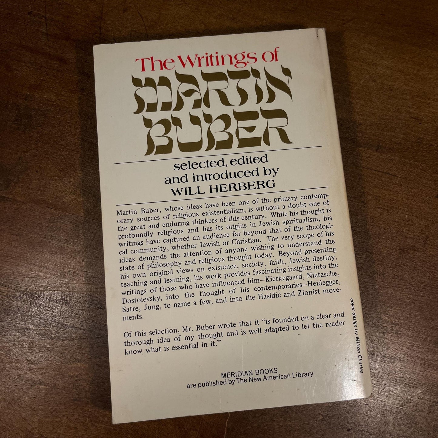 The Writings of Martin Buber by Will Herberg (1956) Vintage Paperback Book