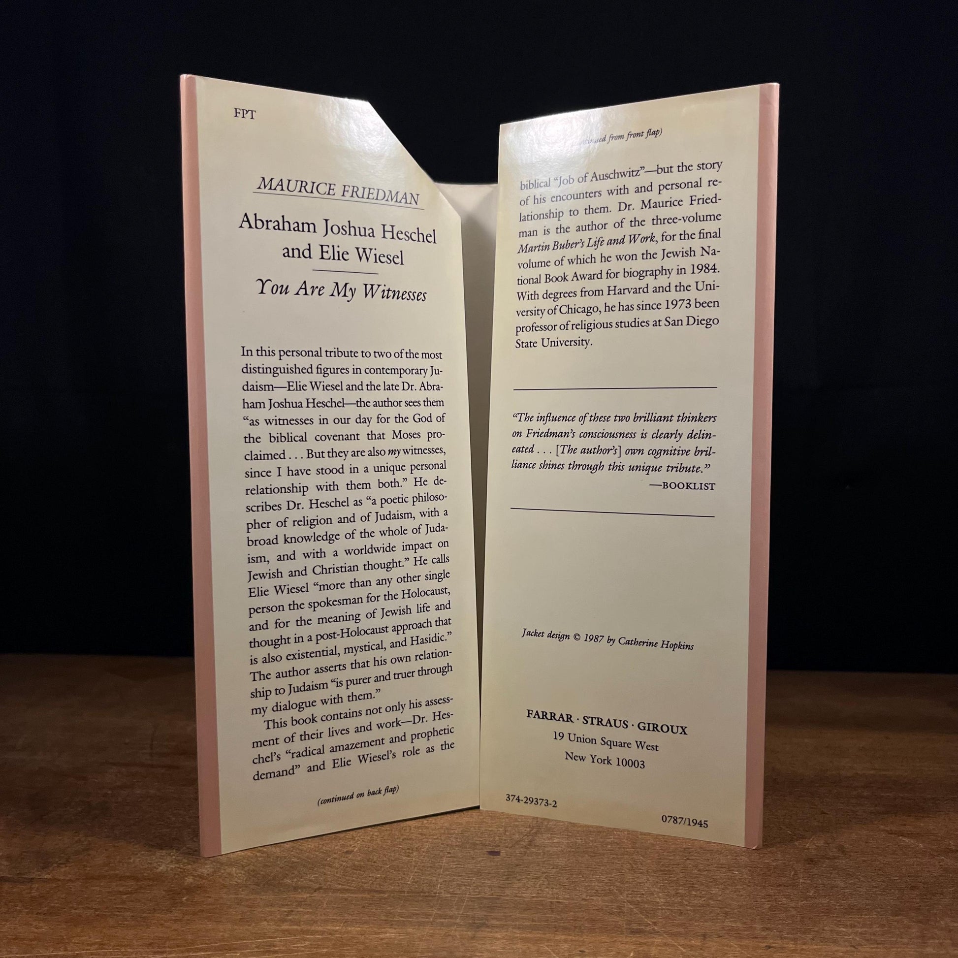 First Printing - Abraham Joshua Heschel and Elie Wiesel: You Are My Witness by Maurice Freedman (1987) Vintage Hardcover Book