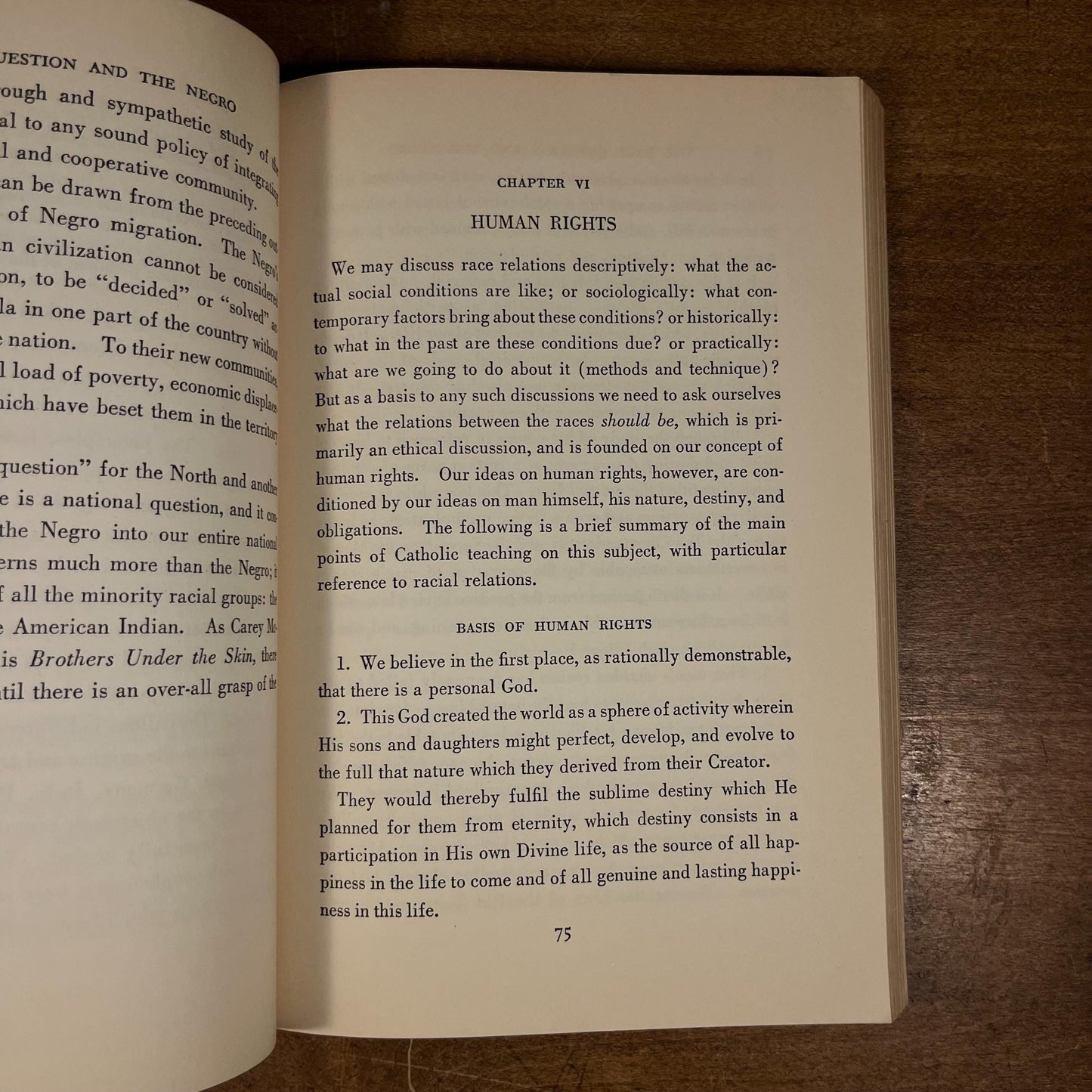 The Race Question: A Study of the Catholic Doctrine on Interracial Justice by John LaFarge (1943) Vintage Softcover Book