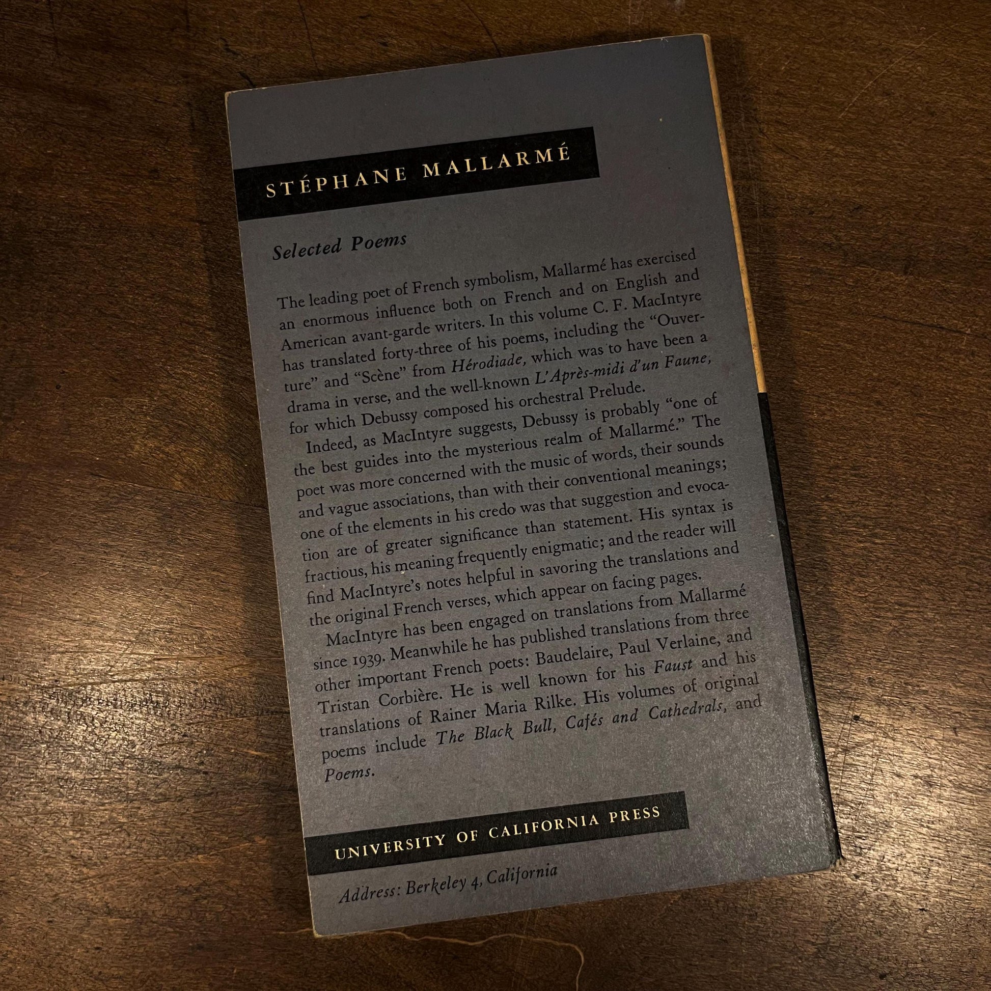 Selected Poems by Stéphane Mallarmé (1959) Vintage Paperback Book