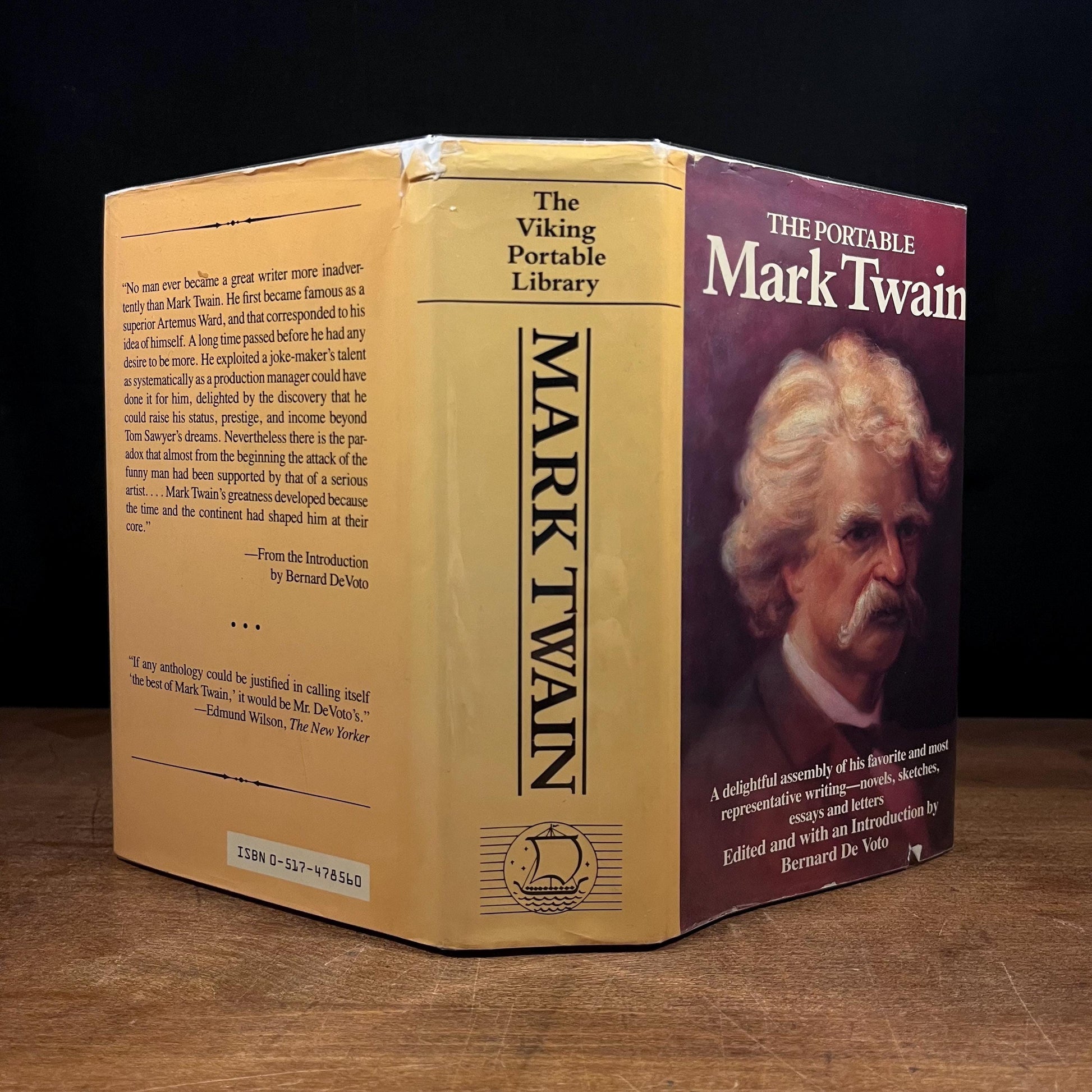 The Portable Mark Twain by Bernard De Voto (1983) Vintage Hardcover Book