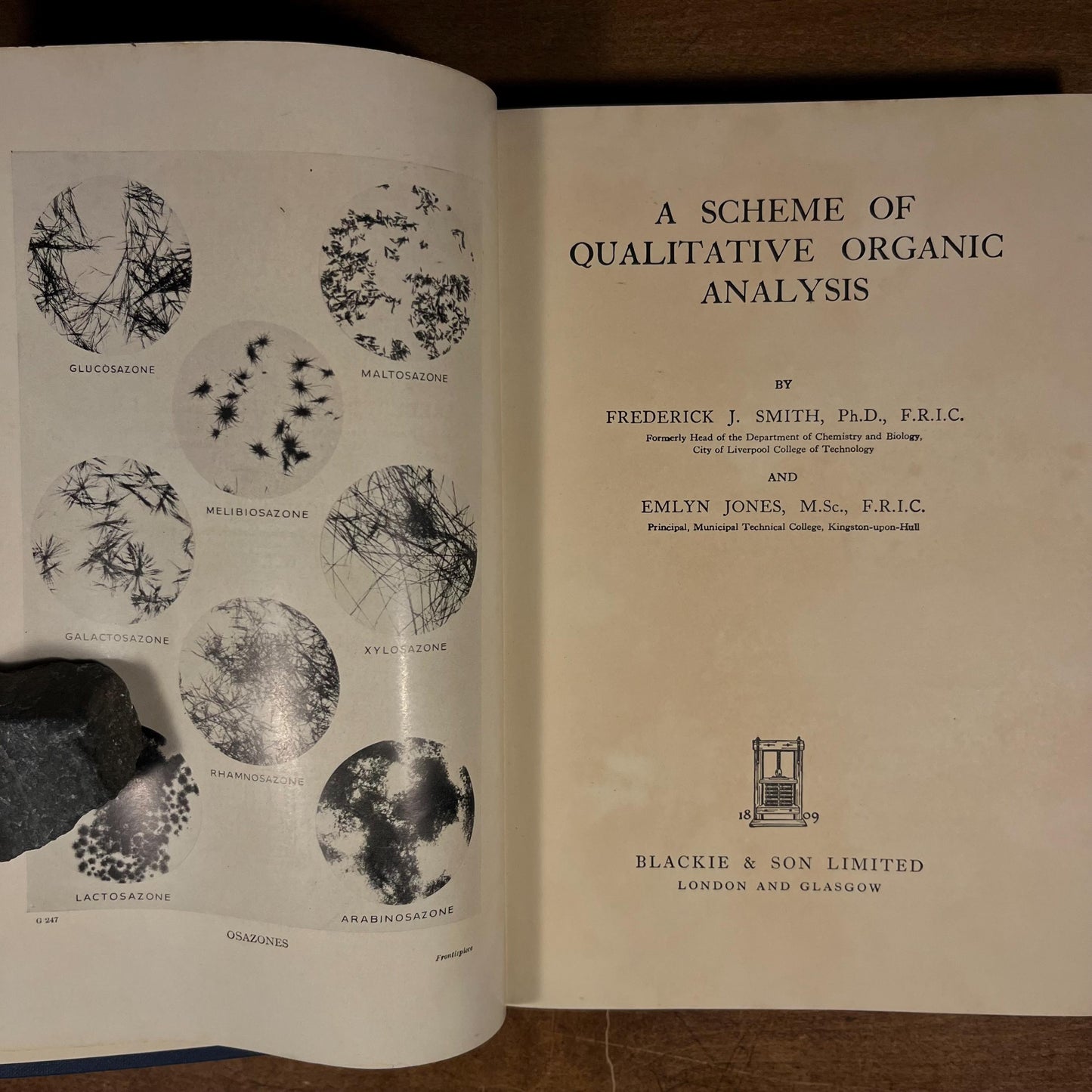 A Scheme of Qualitative Organic Analysis by Frederick J. Smith and Emlyn Jones (1962) Vintage Hardcover Book