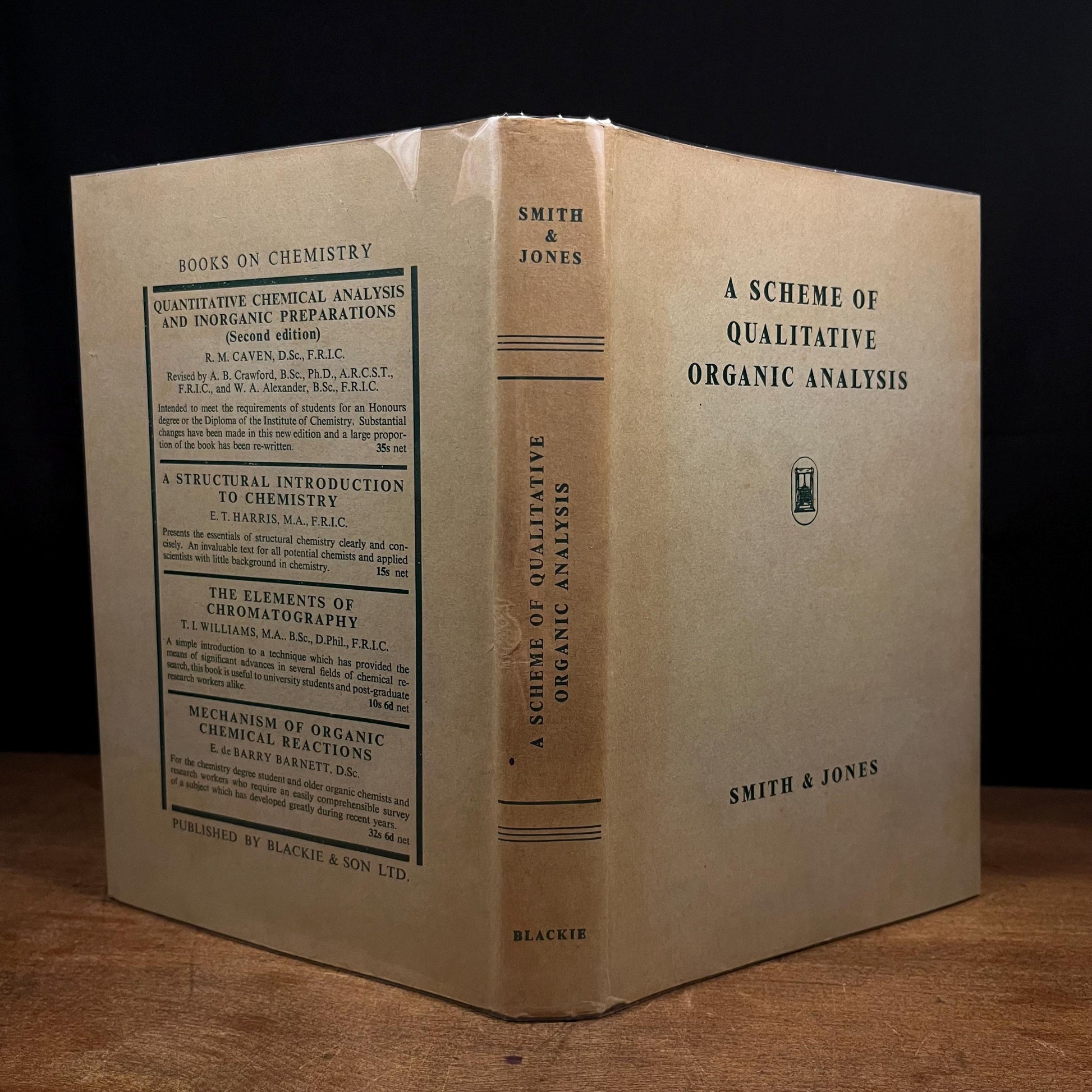 A Scheme of Qualitative Organic Analysis by Frederick J. Smith and Emlyn Jones (1962) Vintage Hardcover Book