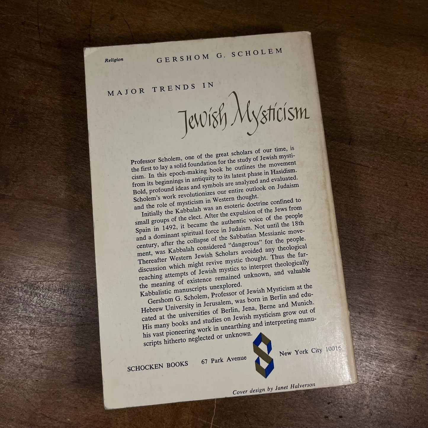 Major Trends in Jewish Mysticism by Gershom G. Scholem (1971) Vintage Paperback Book