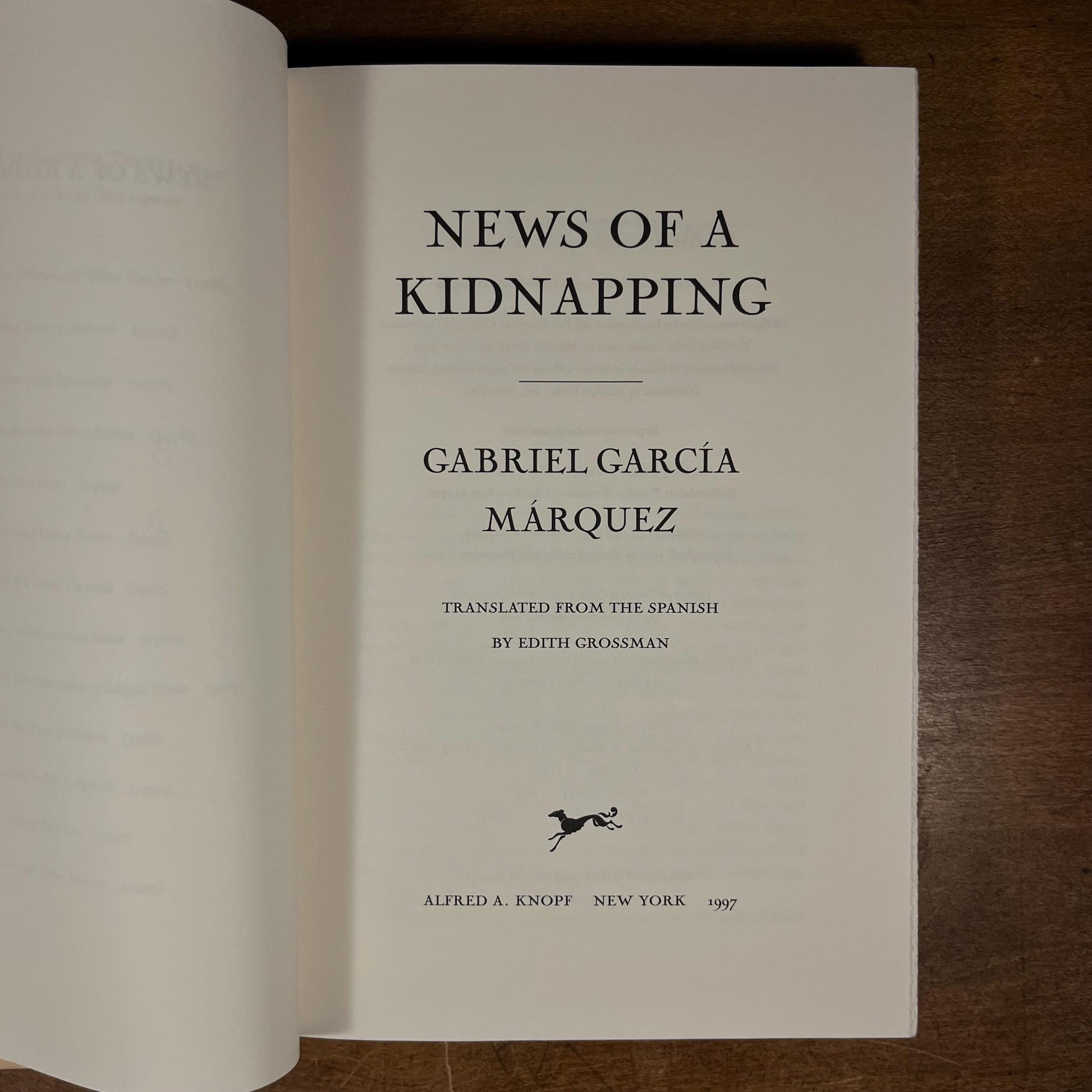 First Printing - News of a Kidnapping by Gabriel García Márquez (1997) Vintage Hardcover Book