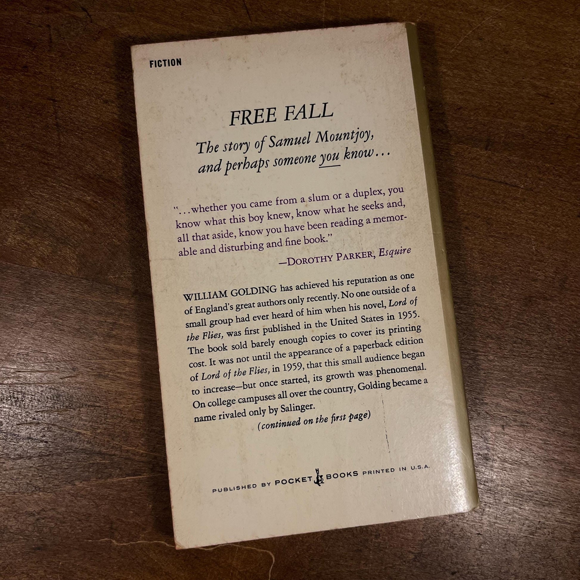 Free Fall by William Golding (1967) Vintage Paperback Book