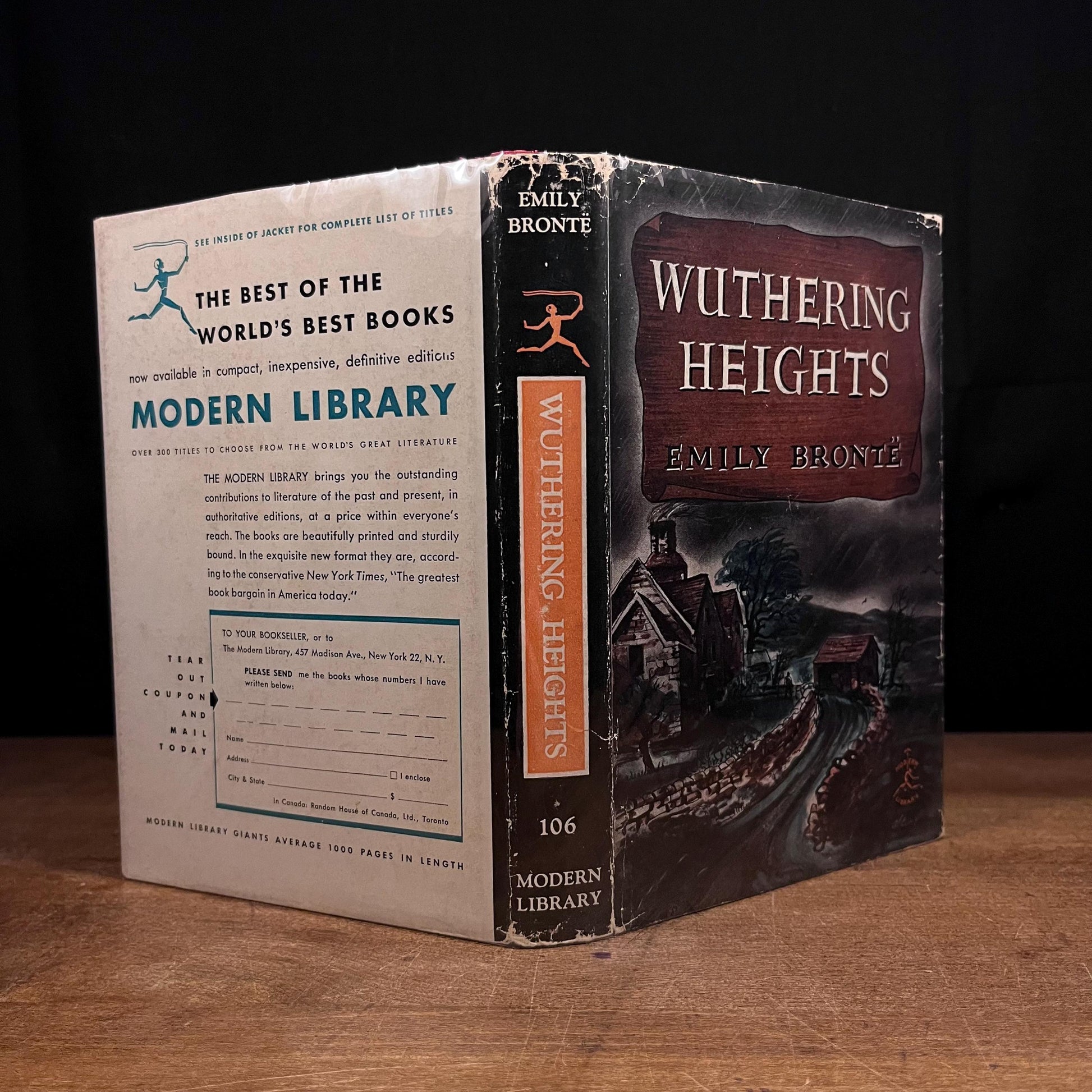 Modern Library - Wuthering Heights by Emily Brontë (1950) Vintage Hardcover Book